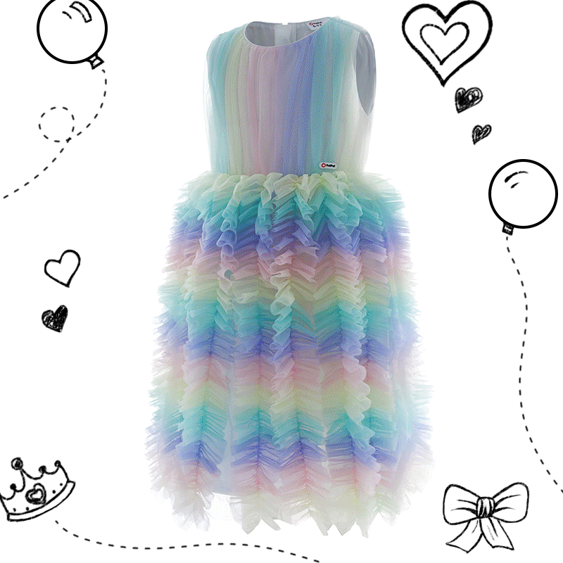Illuminated Gradient Color Mesh Ruffled Gathers Sleeveless Party Evening Dress for Kid Girl
Illuminated Gradient Color Mesh Ruffled Gathers Sleeveless Party Evening Dress for Kid Girl
