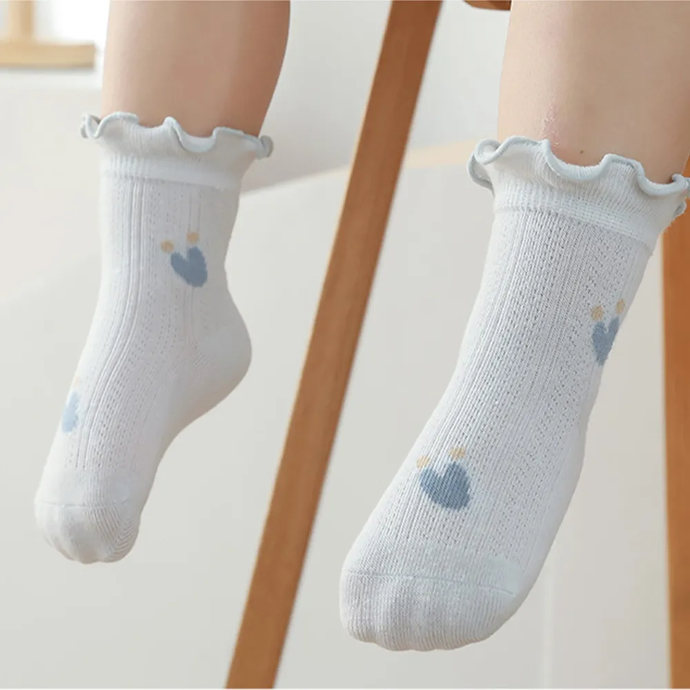 Baby / Toddler Cherry Floral Graphic Lettuce Trim Mesh Socks 
Baby / Toddler Cherry Floral Graphic Lettuce Trim Mesh Socks