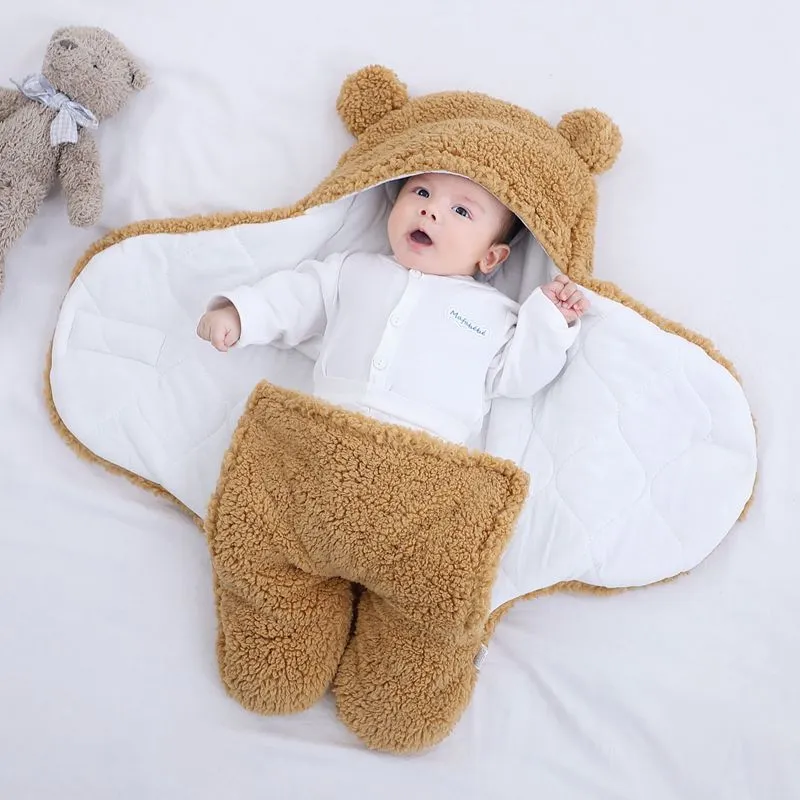 Baby Winter Cotton Plush Hooded Swaddles
Baby Winter Cotton Plush Hooded Swaddles