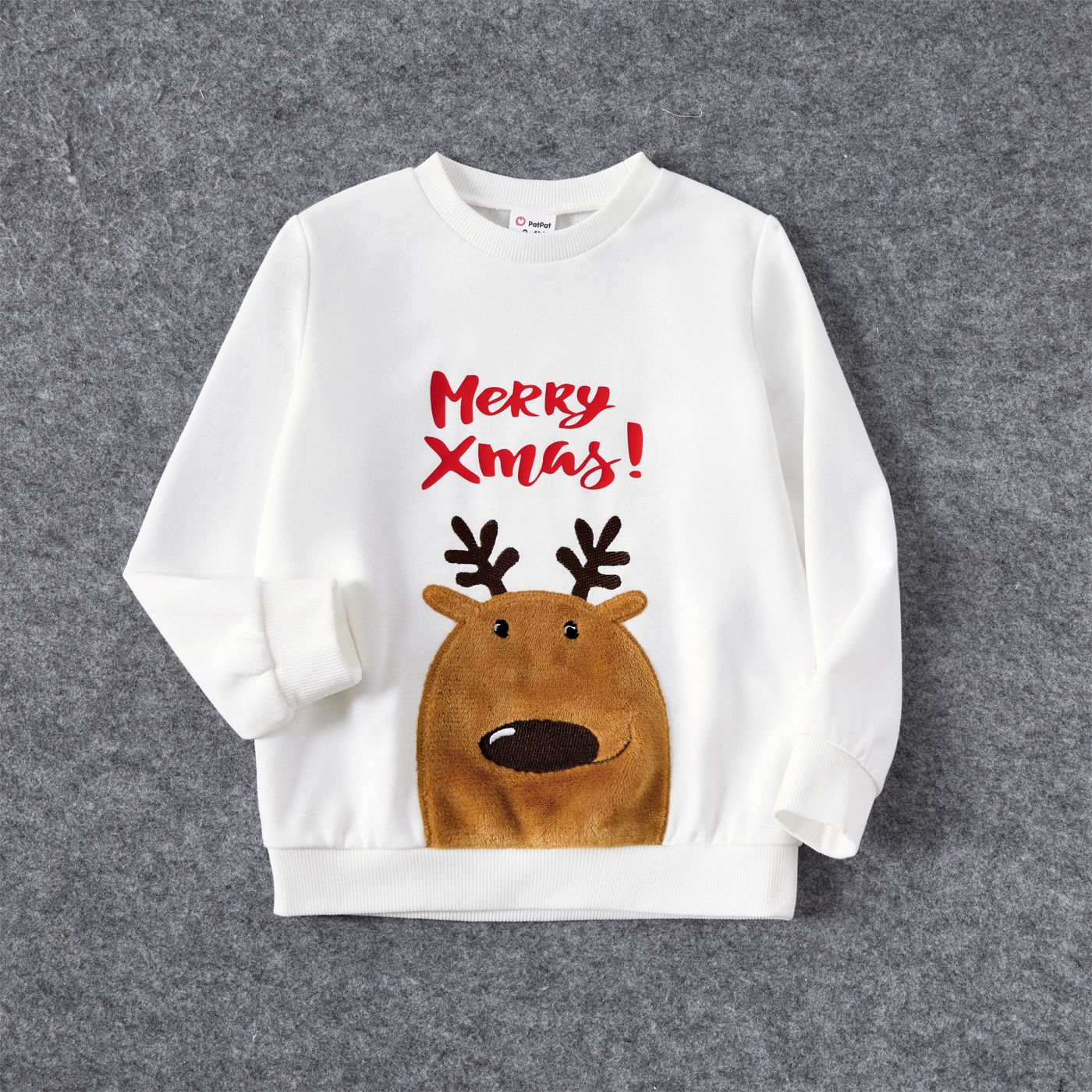Christmas Family Matching Deer Embroidered Letter Print White Long-sleeve Sweatshirts
Christmas Family Matching Deer Embroidered Letter Print White Long-sleeve Sweatshirts