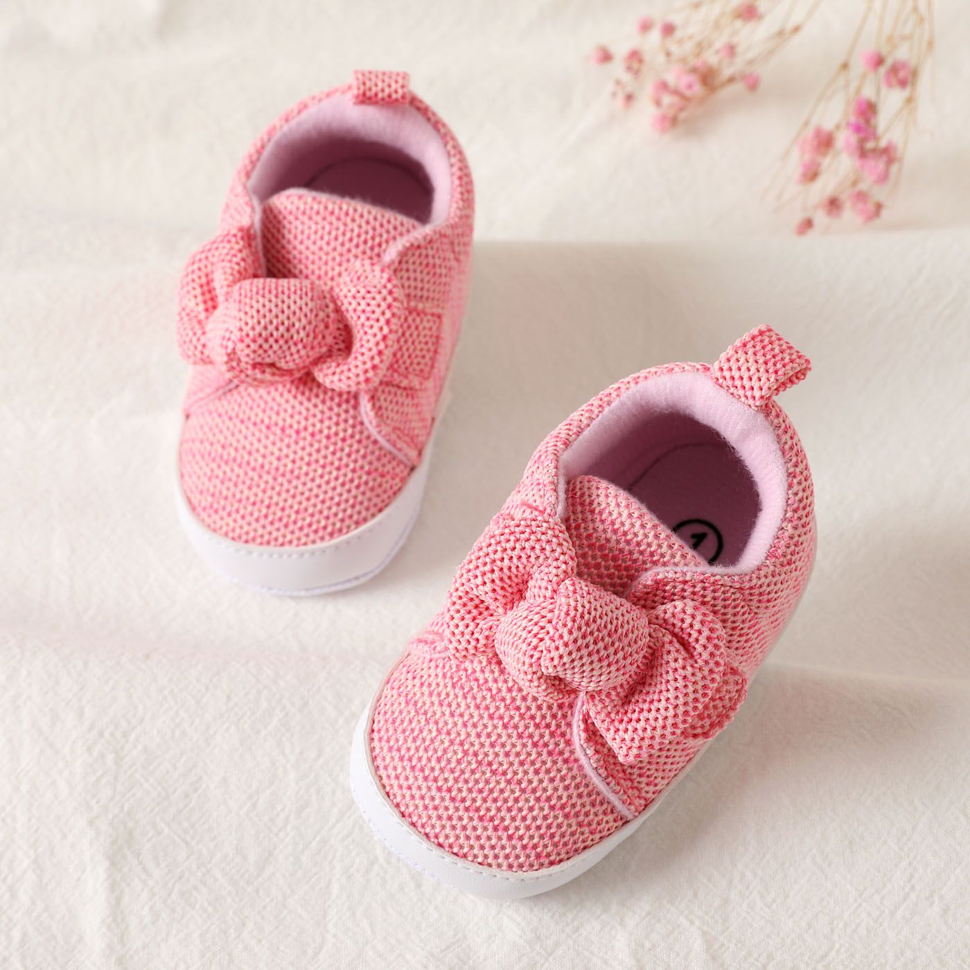Baby / Toddler Bow Decor Pink Soft Sole Prewalker Shoes