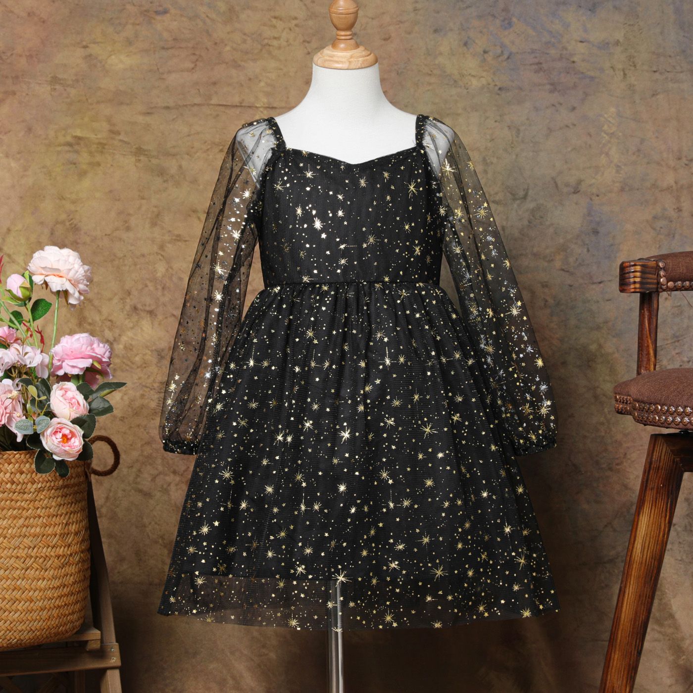 Kid Girl Stars Glitter Sweetheart Collar Mesh Long-sleeve Evening Parrty Fairy Dress
Kid Girl Stars Glitter Sweetheart Collar Mesh Long-sleeve Evening Parrty Fairy Dress