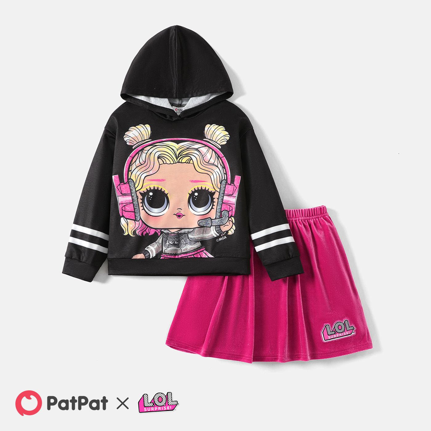 L.O.L. SURPRISE! 2pcs Kid Girl Character Print Hoodie Sweatshirt and Velvet Skirt Set
L.O.L. SURPRISE! 2pcs Kid Girl Character Print Hoodie Sweatshirt and Velvet Skirt Set