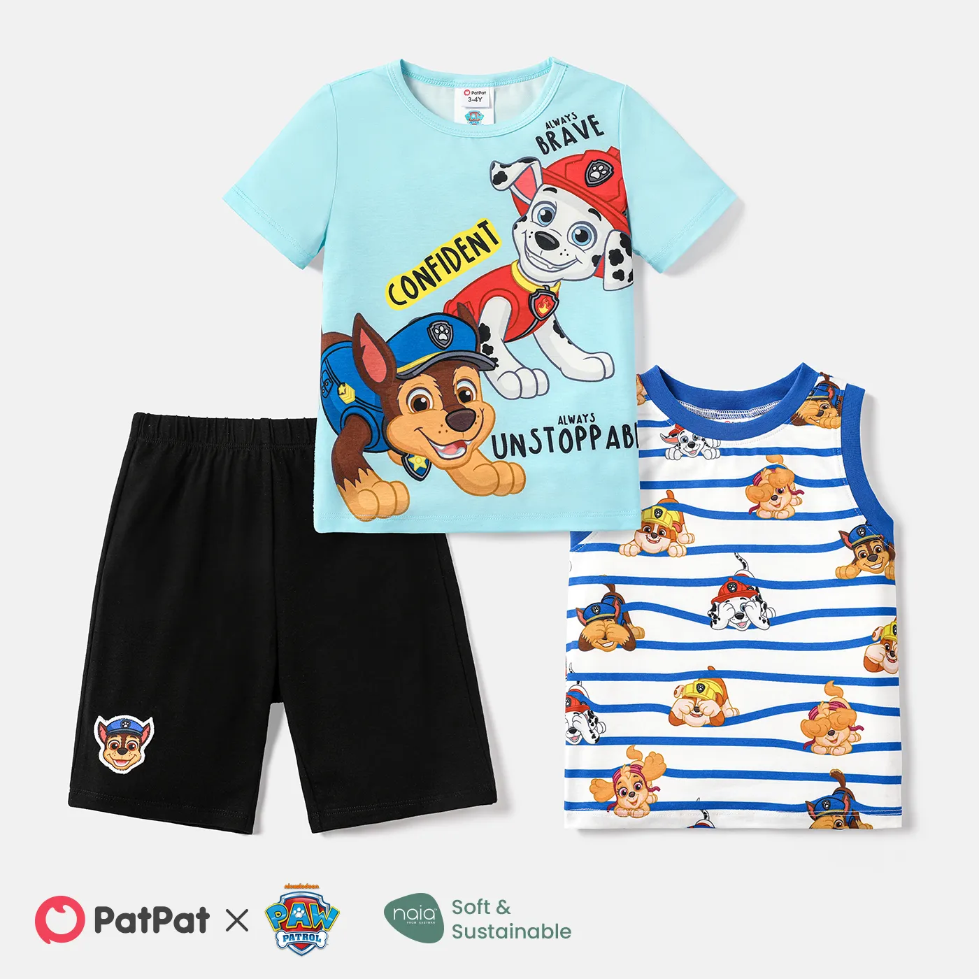 PAW Patrol Toddler Boy 3pcs Character Print Naia™ Tank Top & Short-sleeve Tee & Shorts Set
PAW Patrol Toddler Boy 3pcs Character Print Naia™ Tank Top & Short-sleeve Tee & Shorts Set