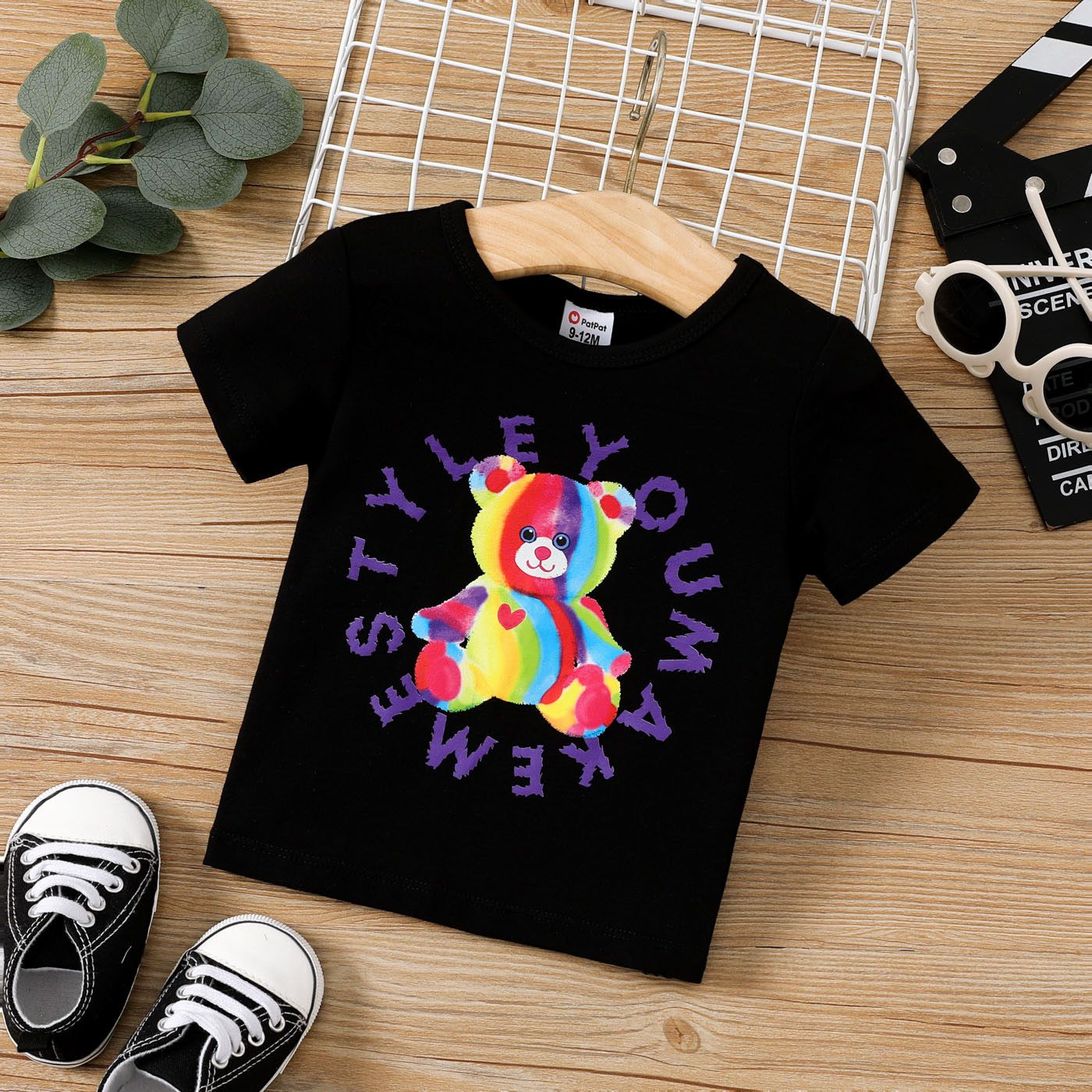 Baby Boy/Girl Cotton Short-sleeve Rainbow Bear & Letter Print Tee
Baby Boy/Girl Cotton Short-sleeve Rainbow Bear & Letter Print Tee