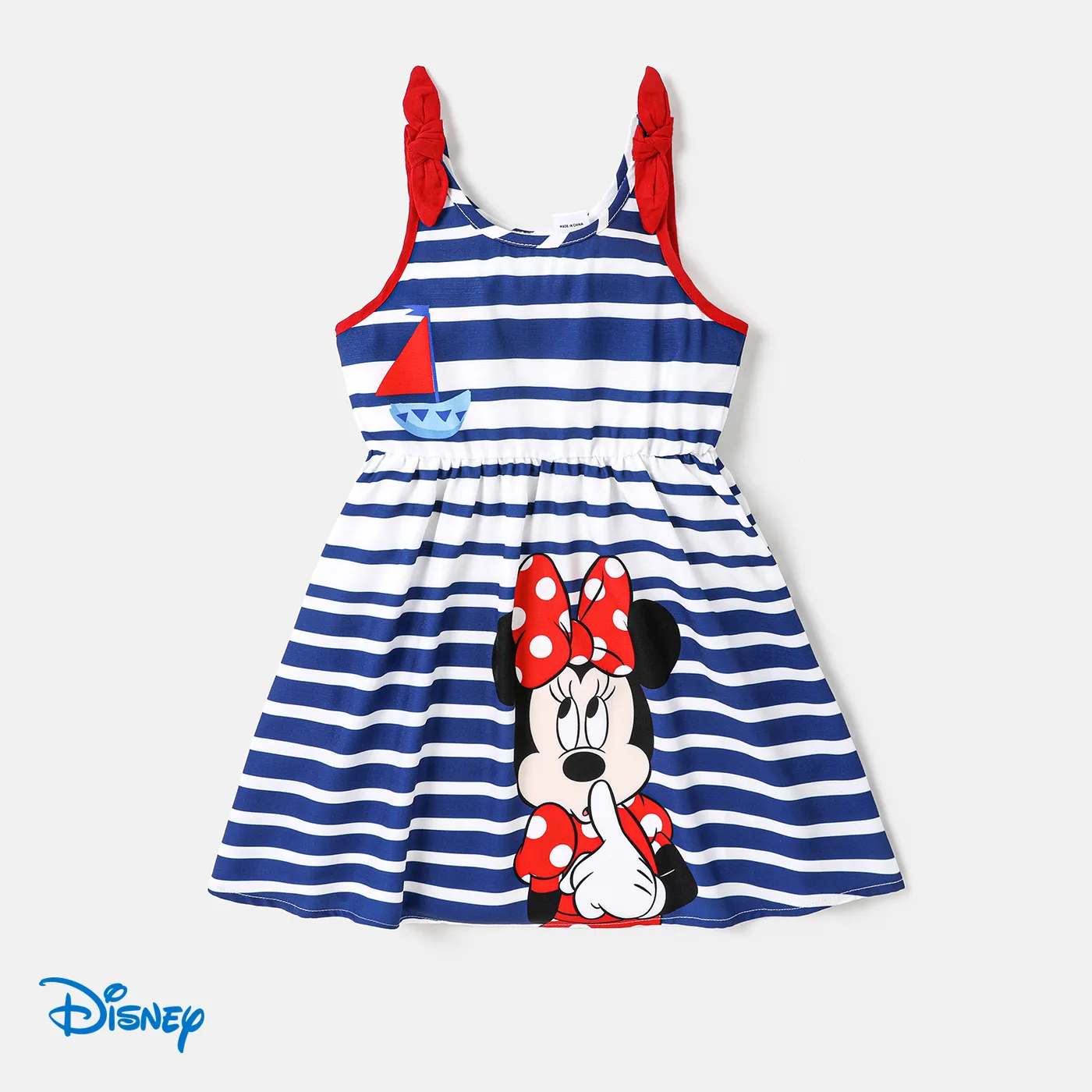 

Disney Mickey and Friends Toddler Girl Character Print Polka Dots/Stripe Cami Dress