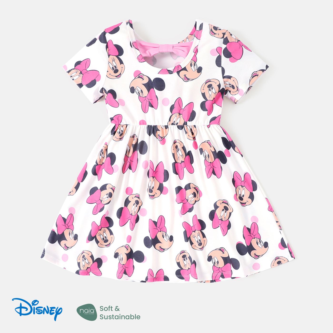 

Disney Mickey and Friends Toddler Girl Naia™ Polka Dots & Character Print Short-sleeve Dress