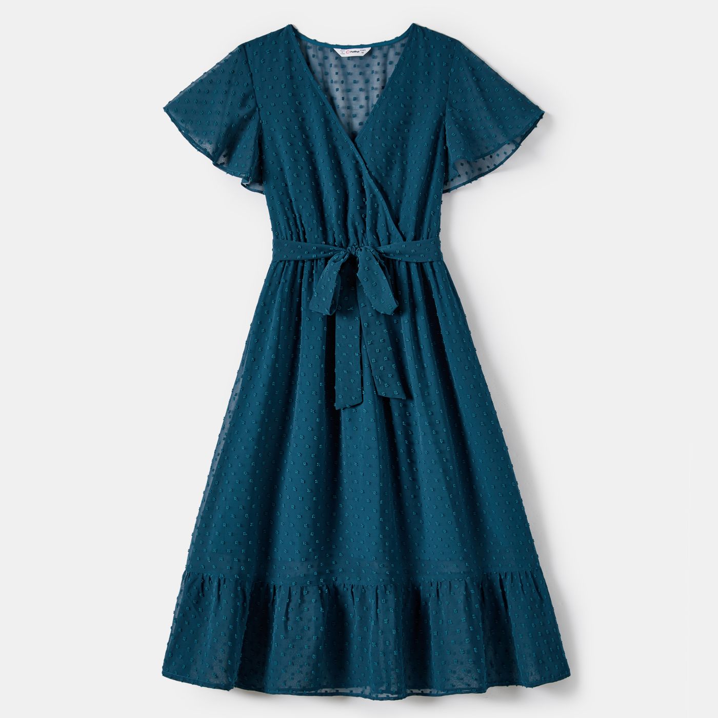 Family Matching Solid Belted V-neck Polka Dot Dresses And Color-Block Short Sleeve Tops Sets
Family Matching Solid Belted V-neck Polka Dot Dresses And Color-Block Short Sleeve Tops Sets