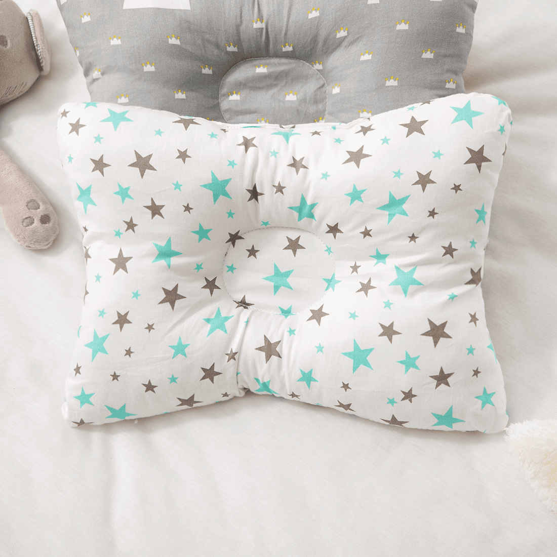 

100% Cotton Baby Pillow Newborn Baby Anti Flat Head Baby Sleep Pillow Baby Bedding Sleep Positioner Support Pillow (25*19 cm/9.84*7.48inch 0-12 month