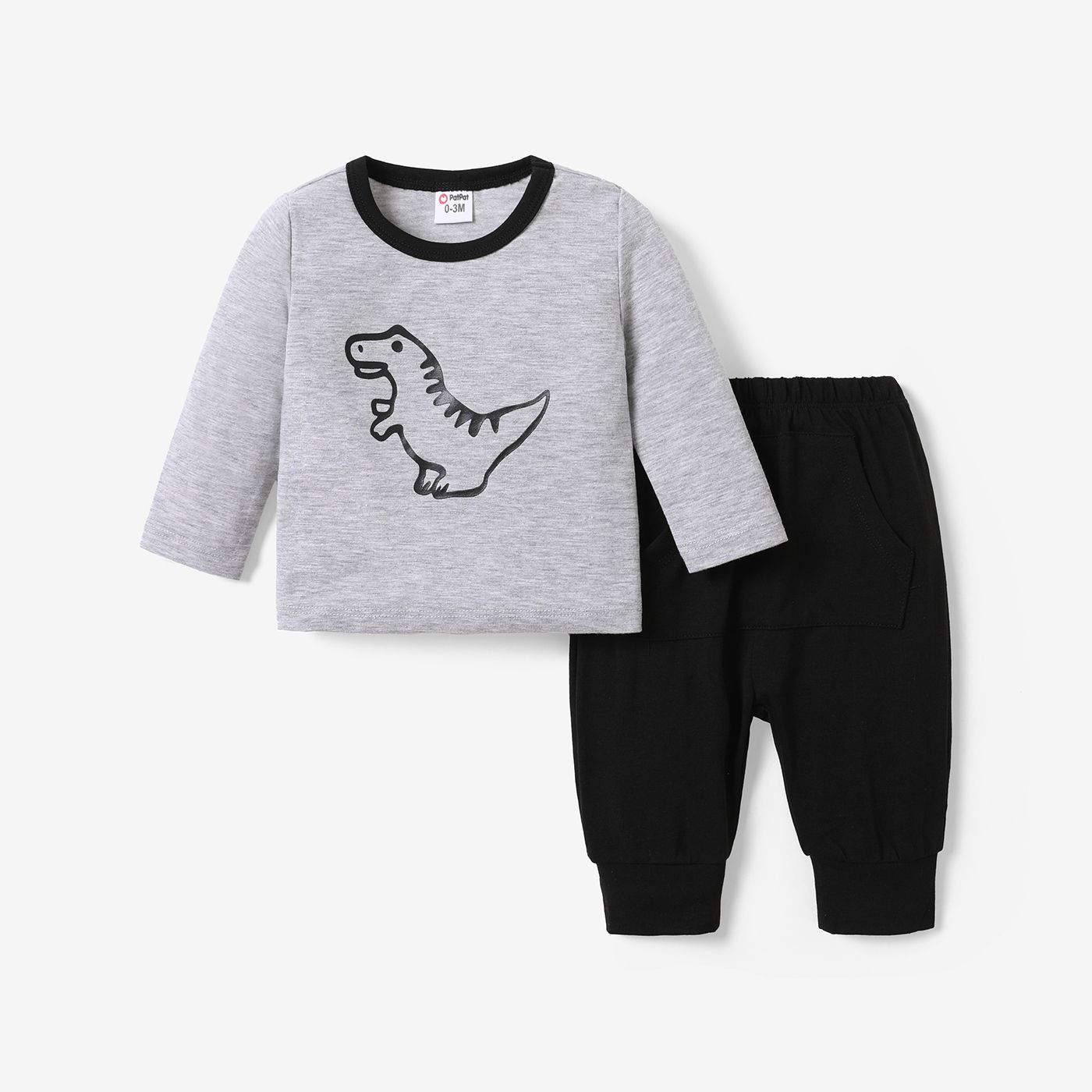 

2pcs Baby Boy Childlike Style Dinosaur Set