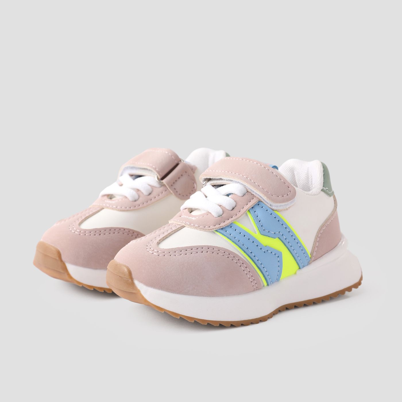 Toddlers and Kids Color-block Adjustable Velcro Sports Shoes