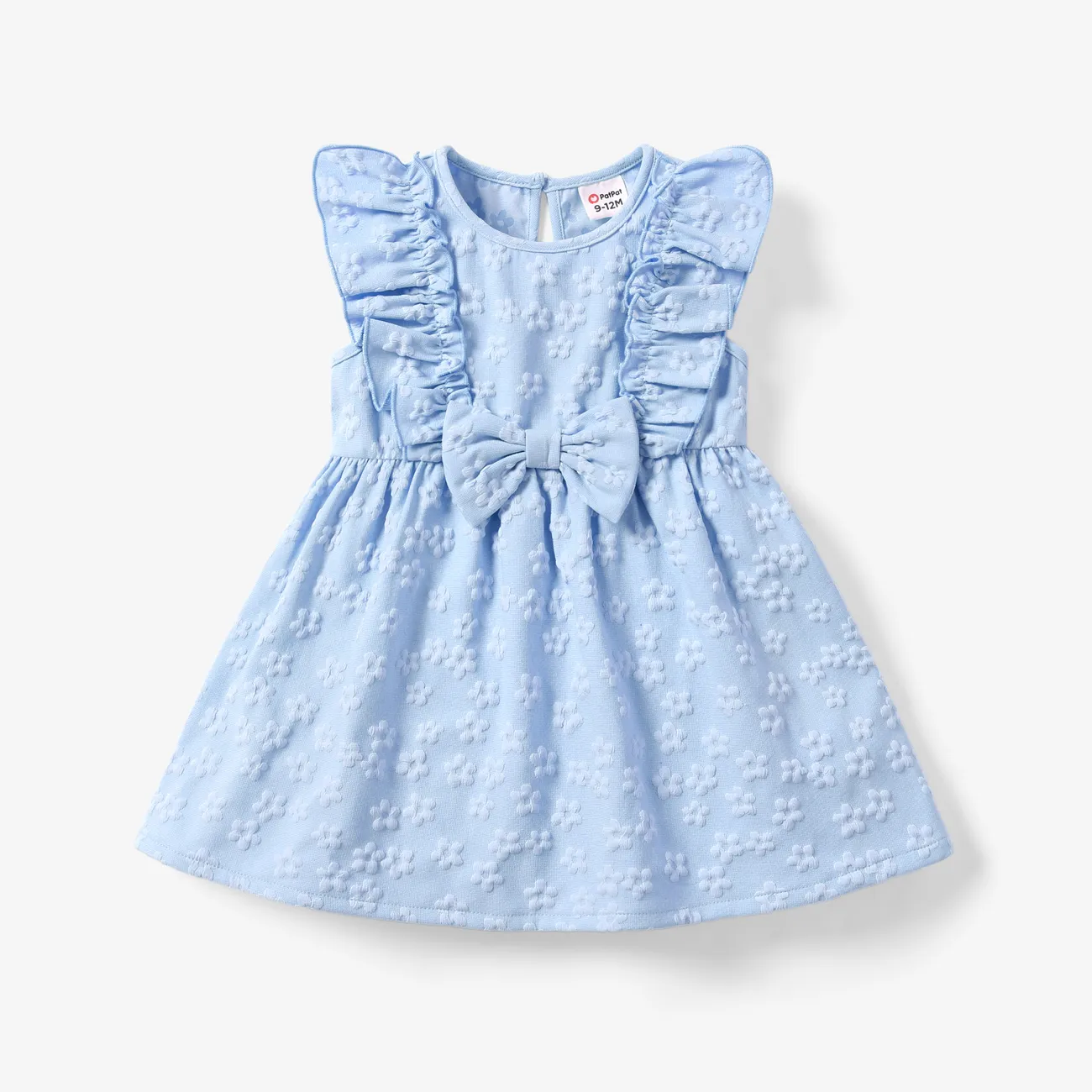 Baby Girl Sweet Textured Bowknot Flutter-sleeve Dress
Baby Girl Sweet Textured Bowknot Flutter-sleeve Dress