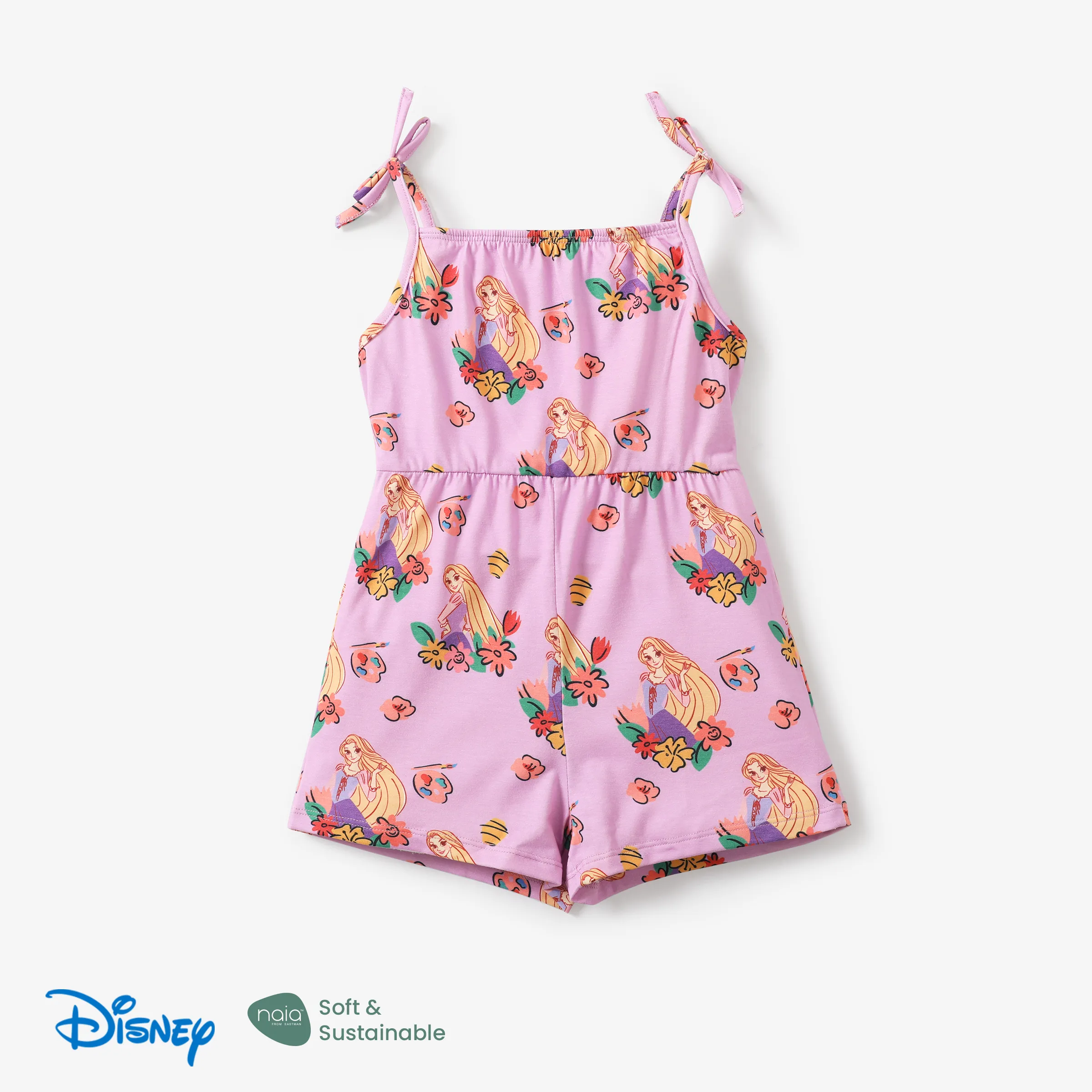 

Disney Princess Moana/Ariel/Rapunzel 1pc Toddler Girls Naia™ Character Floral Print Spaghetti Strap Romper