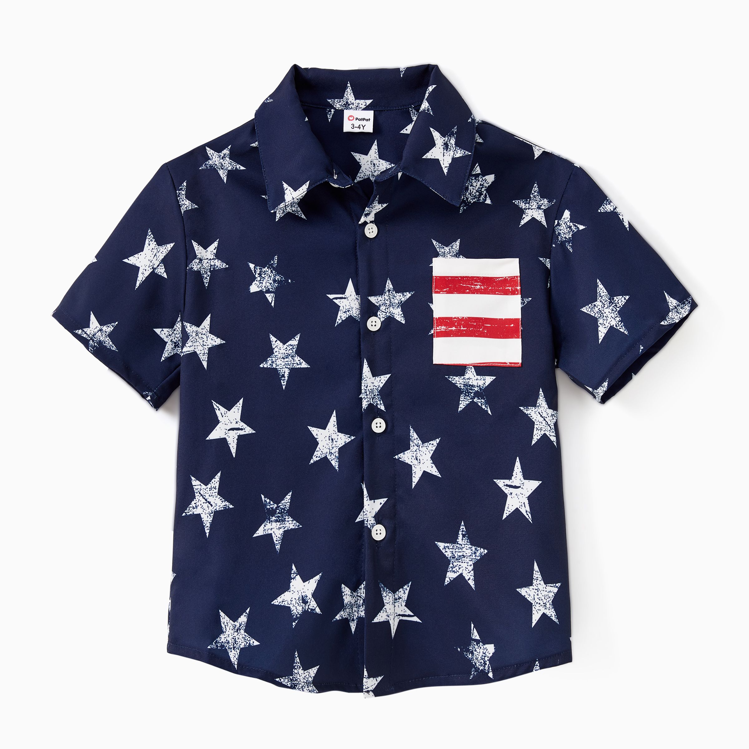 

Independence Day Family Matching American Flag Print Shirt and High Neck Halter Sleeveless Belted Midi Dress Sets
