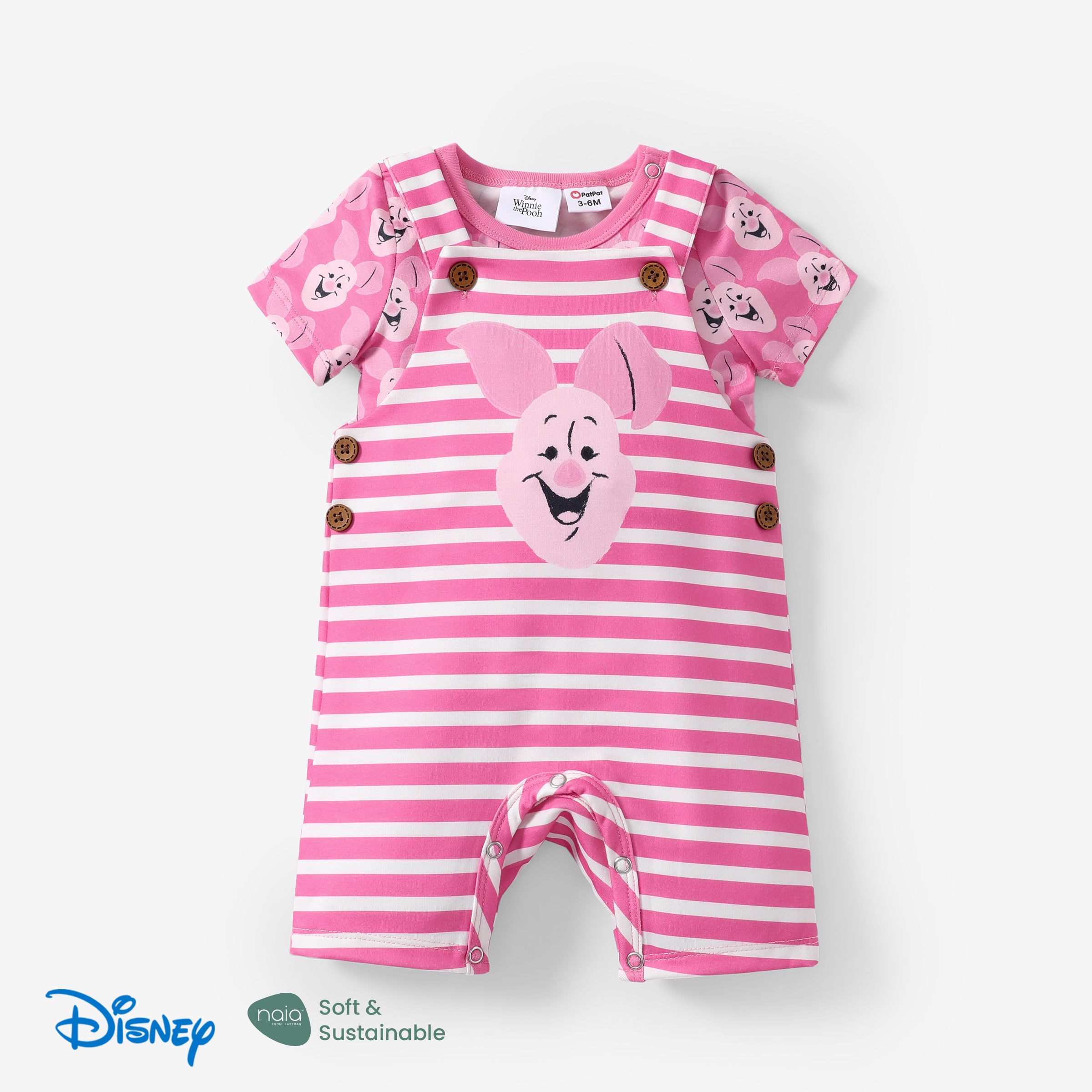 

Disney Winnie the Pooh Baby Boys/Girls 2pcs Naia™ Character All-over Print Tee with Striped Overall Set