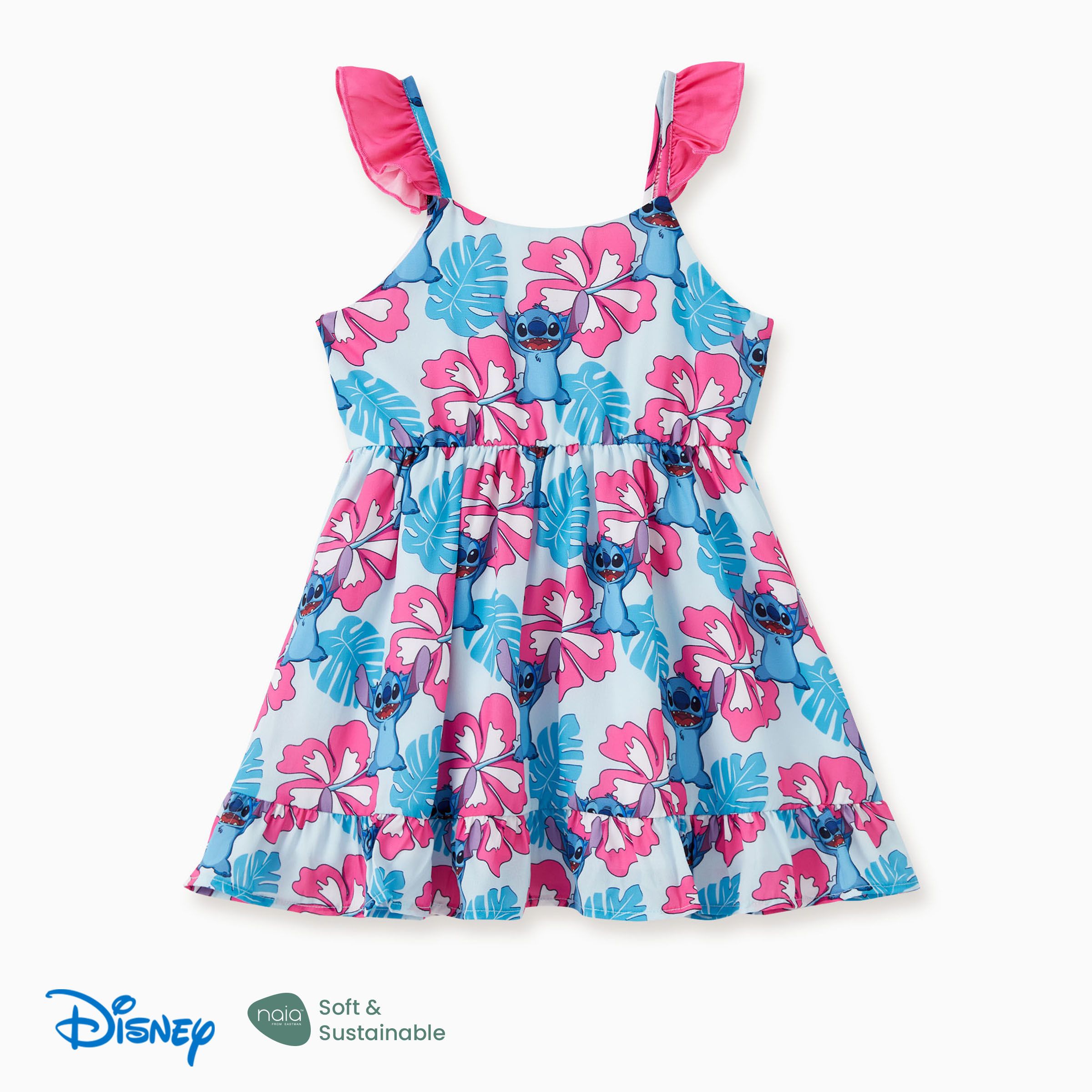 

Disney Stitch Family Matching Naia™ Stitch and Hawaii Style Floral Print Sleeveless Dress/Onesie／Shirt