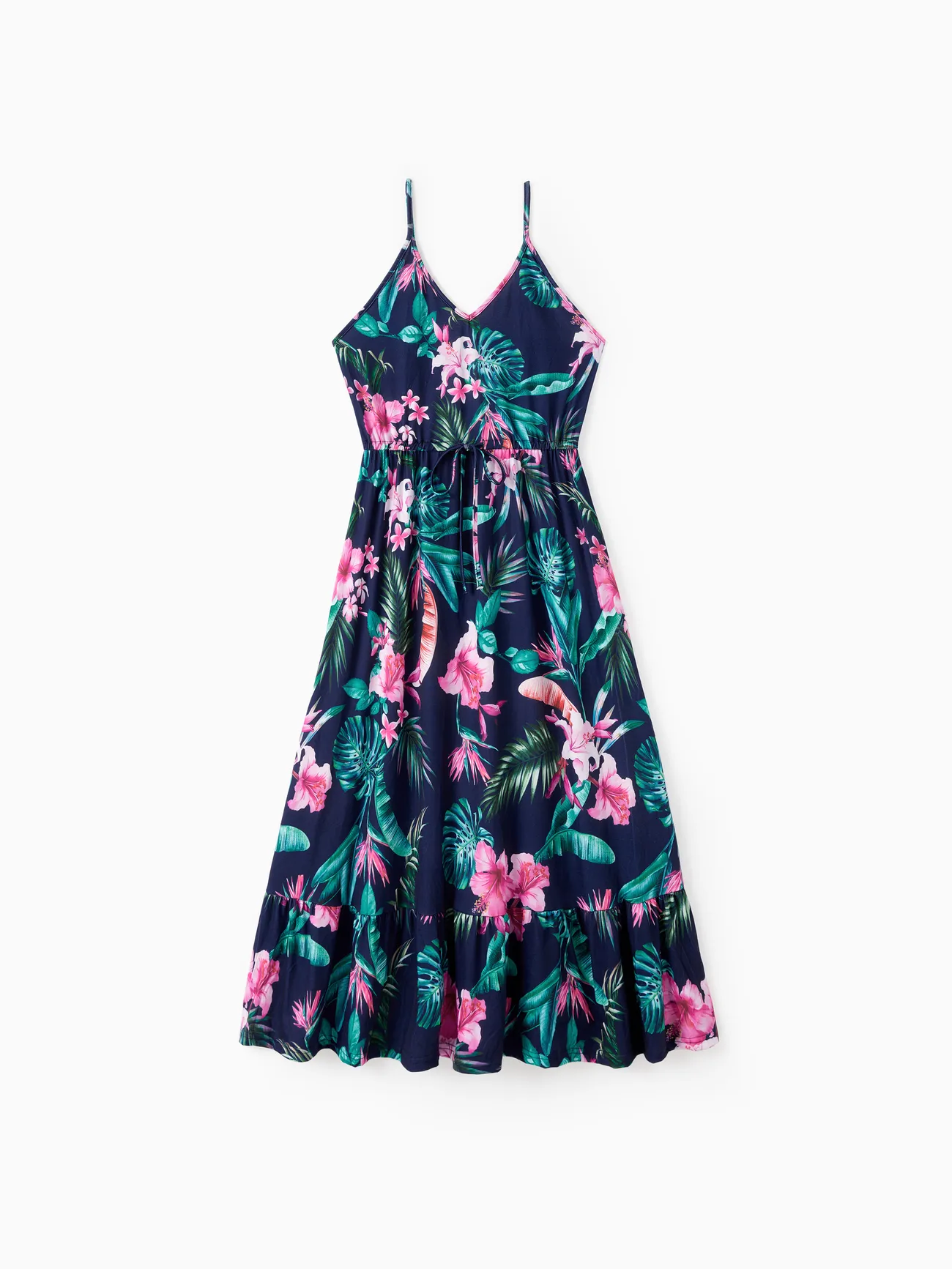 Family Matching Floral Panel Tee and Flower Pattern Ruffle Hem Strap Dress Sets
Family Matching Floral Panel Tee and Flower Pattern Ruffle Hem Strap Dress Sets