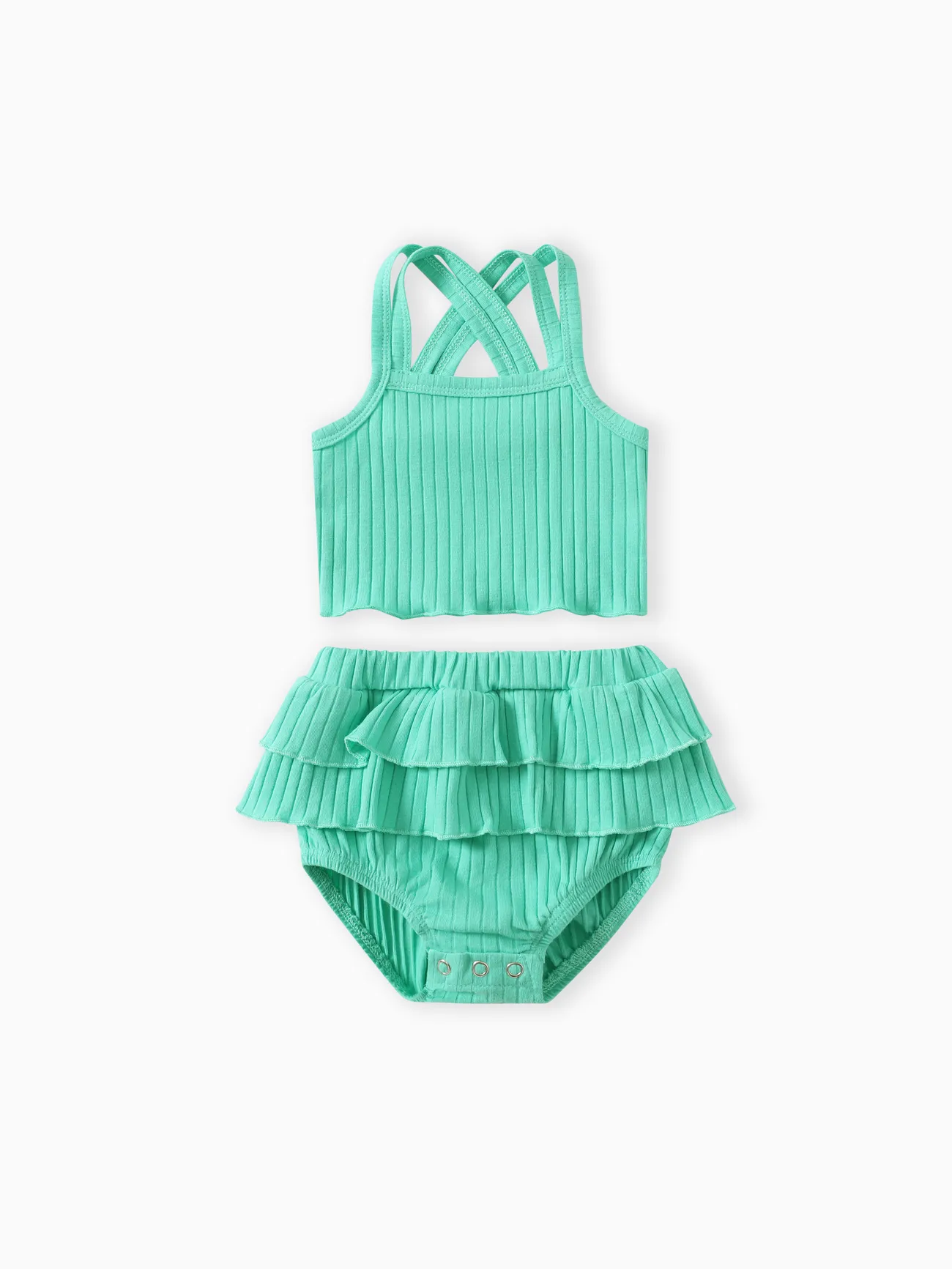 Baby Girl 2pcs Double Cross Sling Crop Camisole and Ruffled Shorts Set
Baby Girl 2pcs Double Cross Sling Crop Camisole and Ruffled Shorts Set