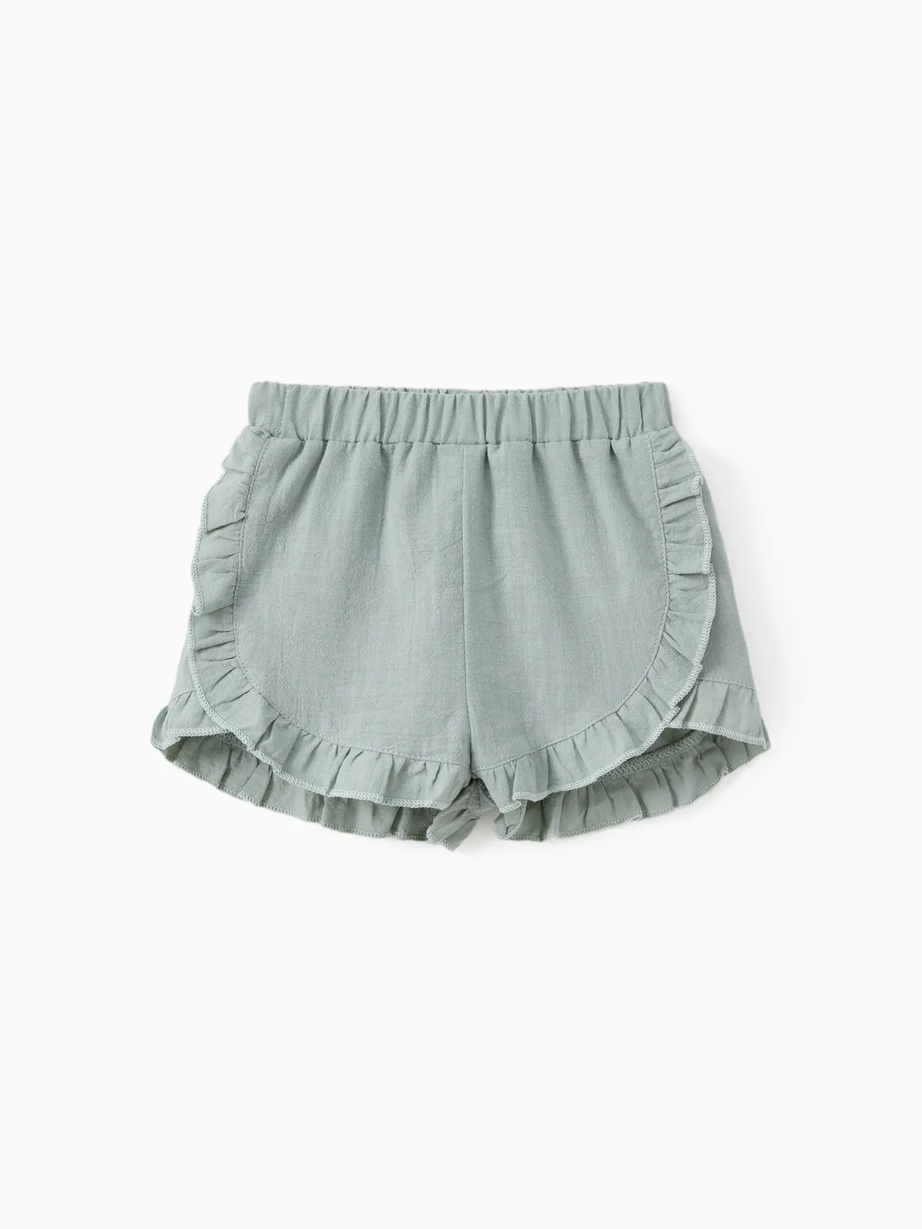 Baby Girl 100% Cotton Solid Ruffle Trim Shorts
Baby Girl 100% Cotton Solid Ruffle Trim Shorts