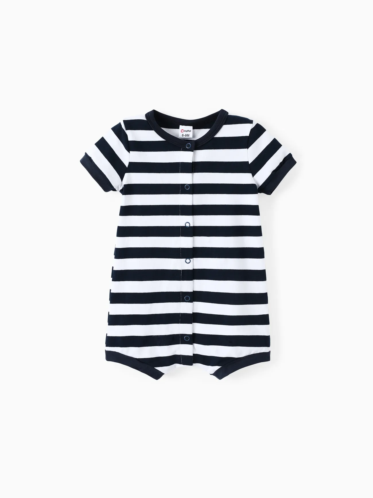 Baby Boy Print/Striped Short-sleeve Snap Romper
Baby Boy Print/Striped Short-sleeve Snap Romper