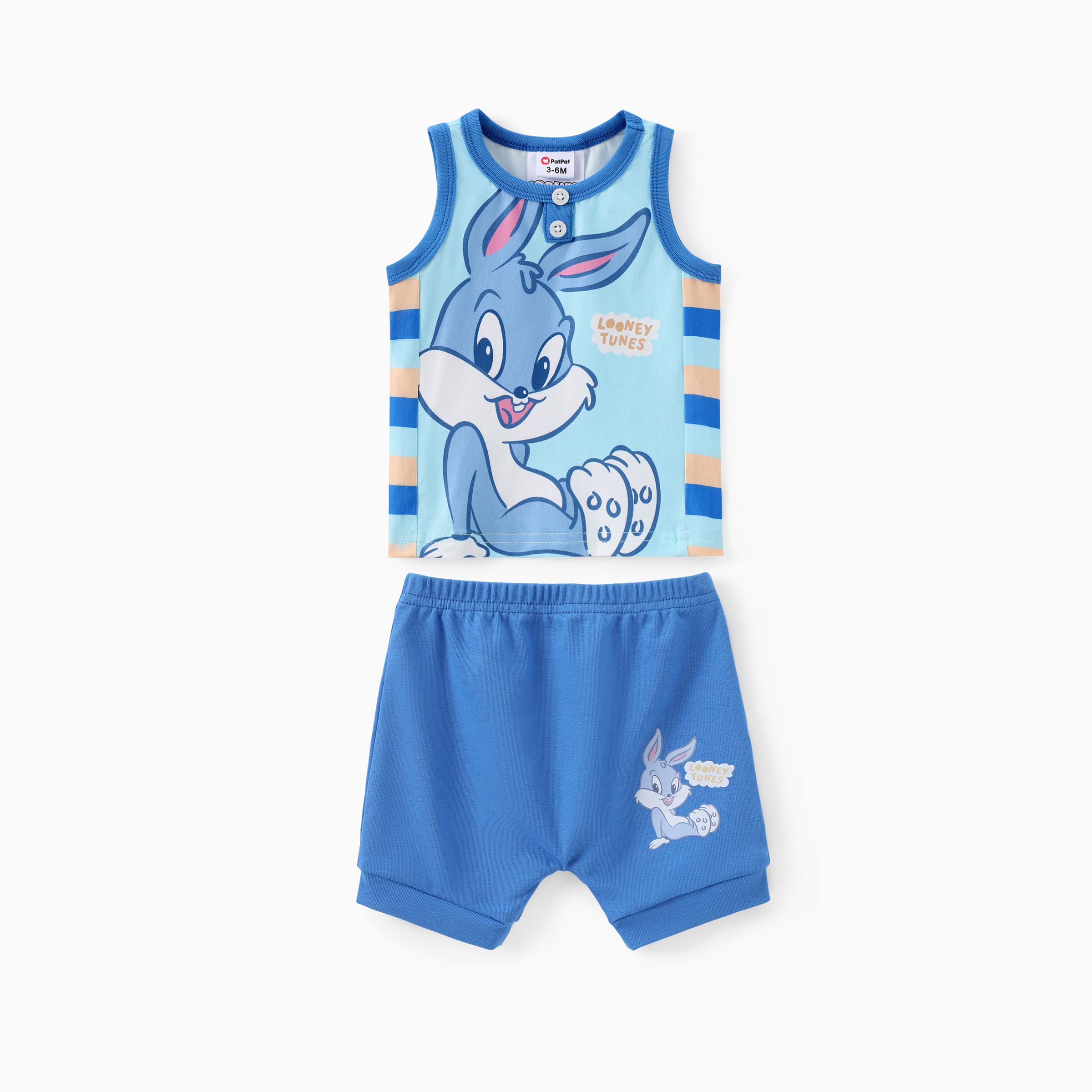

Looney Tunes Baby Girls/Boys 2pcs Character Striped Print Tank Top with Cotton Shorts Set