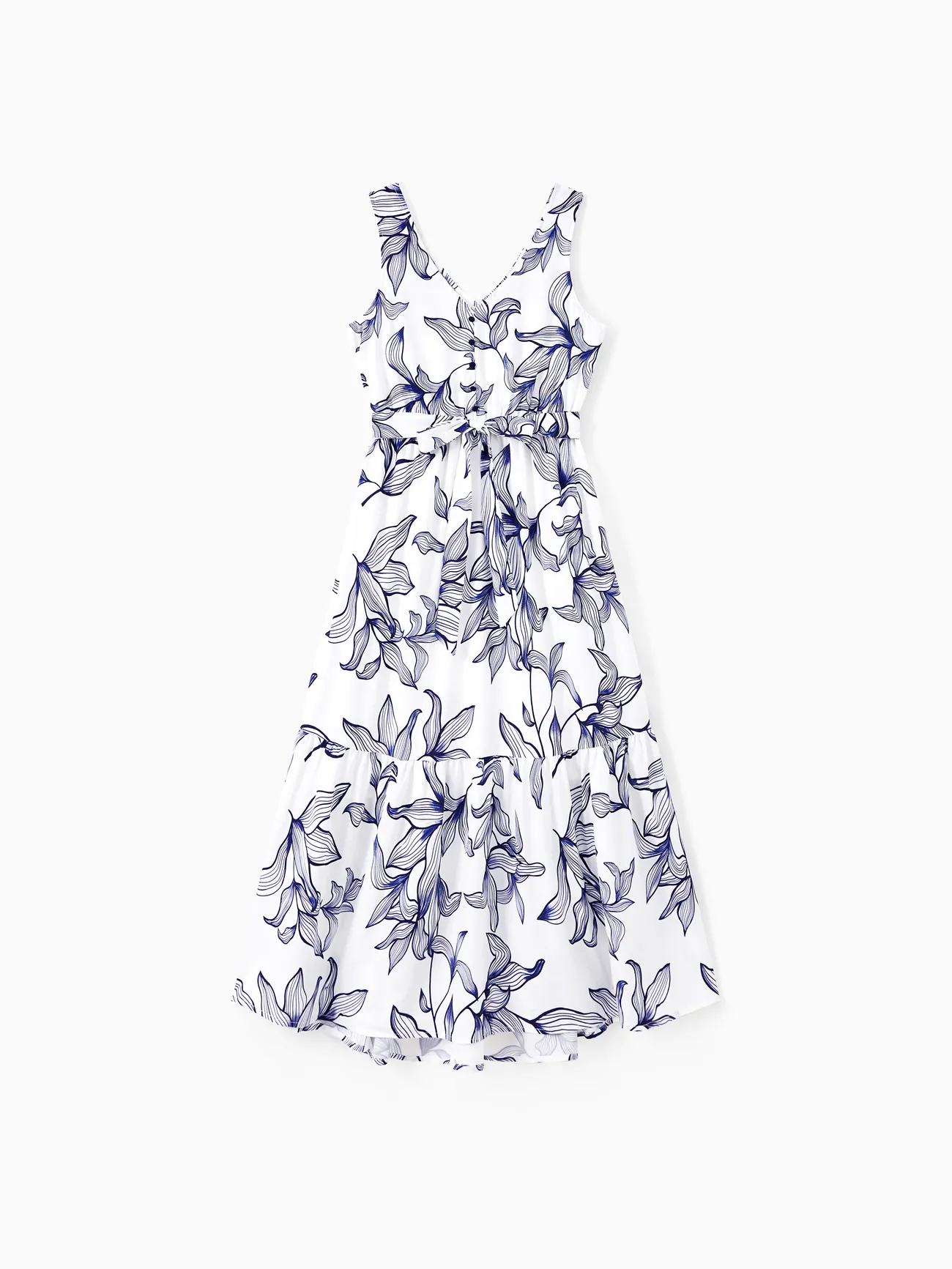 Family Matching Sets Floral Tee or V-Neck Faux Button Elastic Waist Sleeveless Dress 
Family Matching Sets Floral Tee or V-Neck Faux Button Elastic Waist Sleeveless Dress