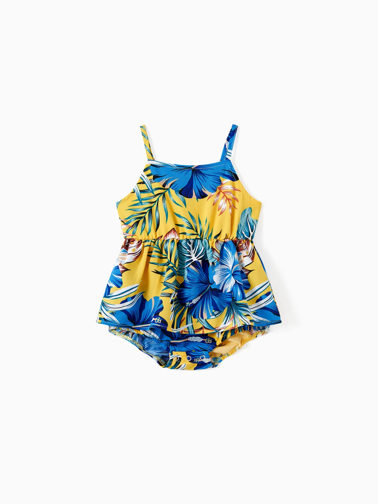 Family Matching Beach Shirt or Yellow Floral Lace Waist Shirred Back Strap Dress Sets
Family Matching Beach Shirt or Yellow Floral Lace Waist Shirred Back Strap Dress Sets