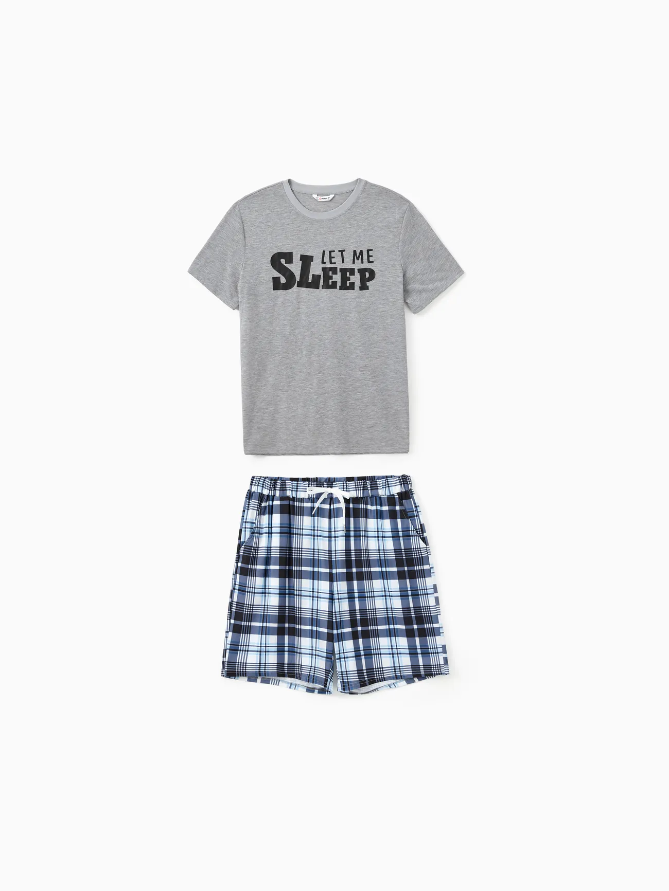 Family Matching Pajamas Sets Let Me Sleep Slogan Print Top Blue Plaid Drawstring Shorts
Family Matching Pajamas Sets Let Me Sleep Slogan Print Top Blue Plaid Drawstring Shorts