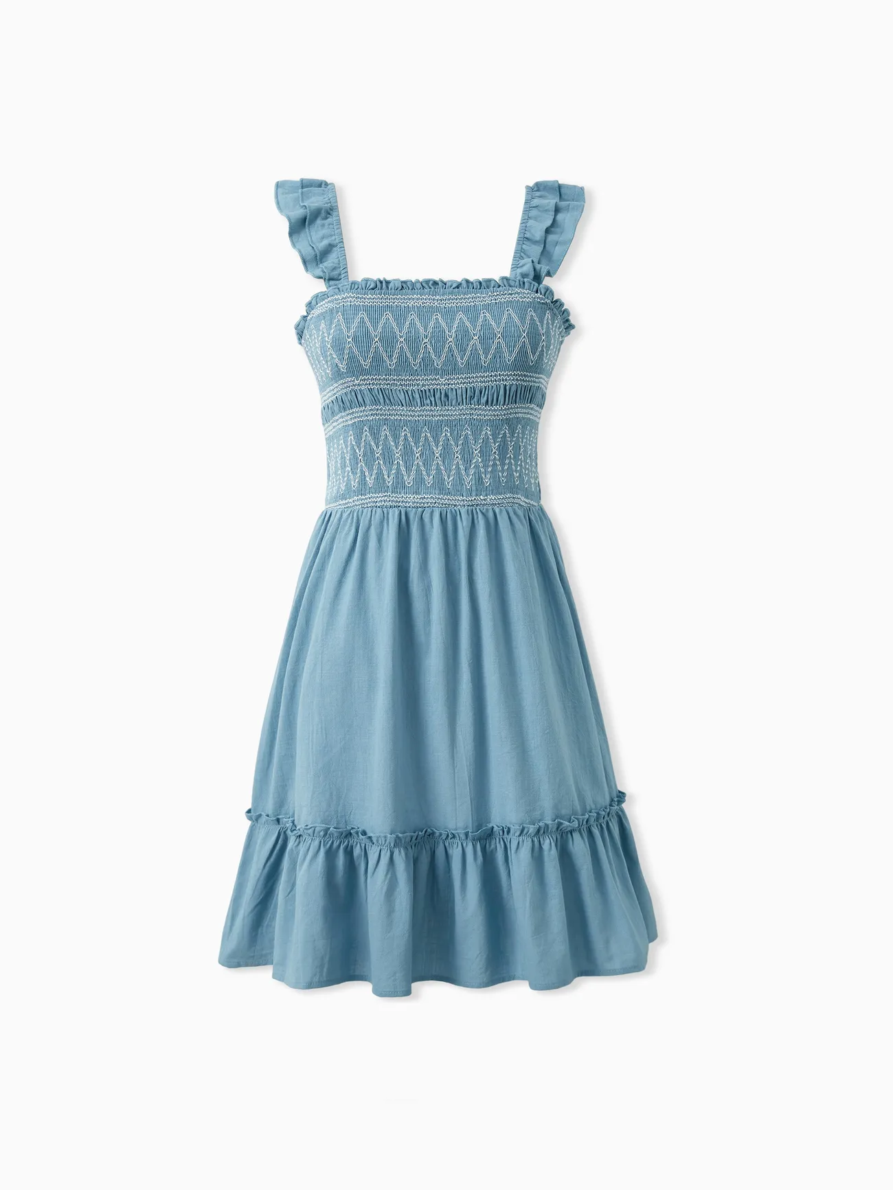 Family Matching Sets Solid Color Shirt or Shirred Top Geometric Design Ruffle Hem Strap Dress
Family Matching Sets Solid Color Shirt or Shirred Top Geometric Design Ruffle Hem Strap Dress