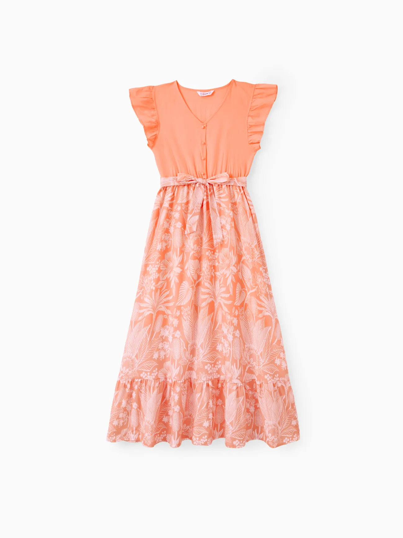 Family Matching Sets Solid Color Orange Shirt or Tropical Plants Floral Faux Button Ruffle Hem Dress
Family Matching Sets Solid Color Orange Shirt or Tropical Plants Floral Faux Button Ruffle Hem Dress