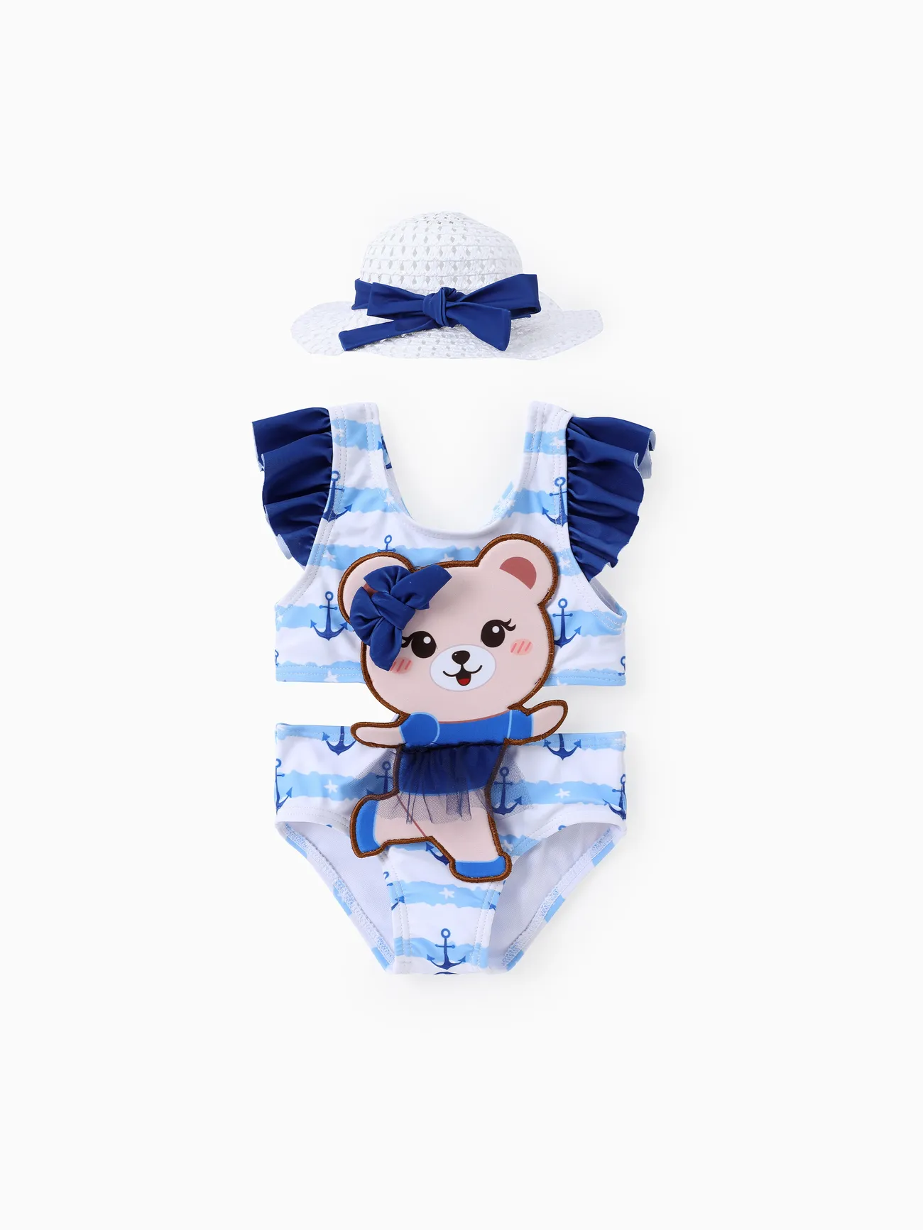 Baby Girl 2pcs Bear Embroidery Swimsuit with Hat
Baby Girl 2pcs Bear Embroidery Swimsuit with Hat