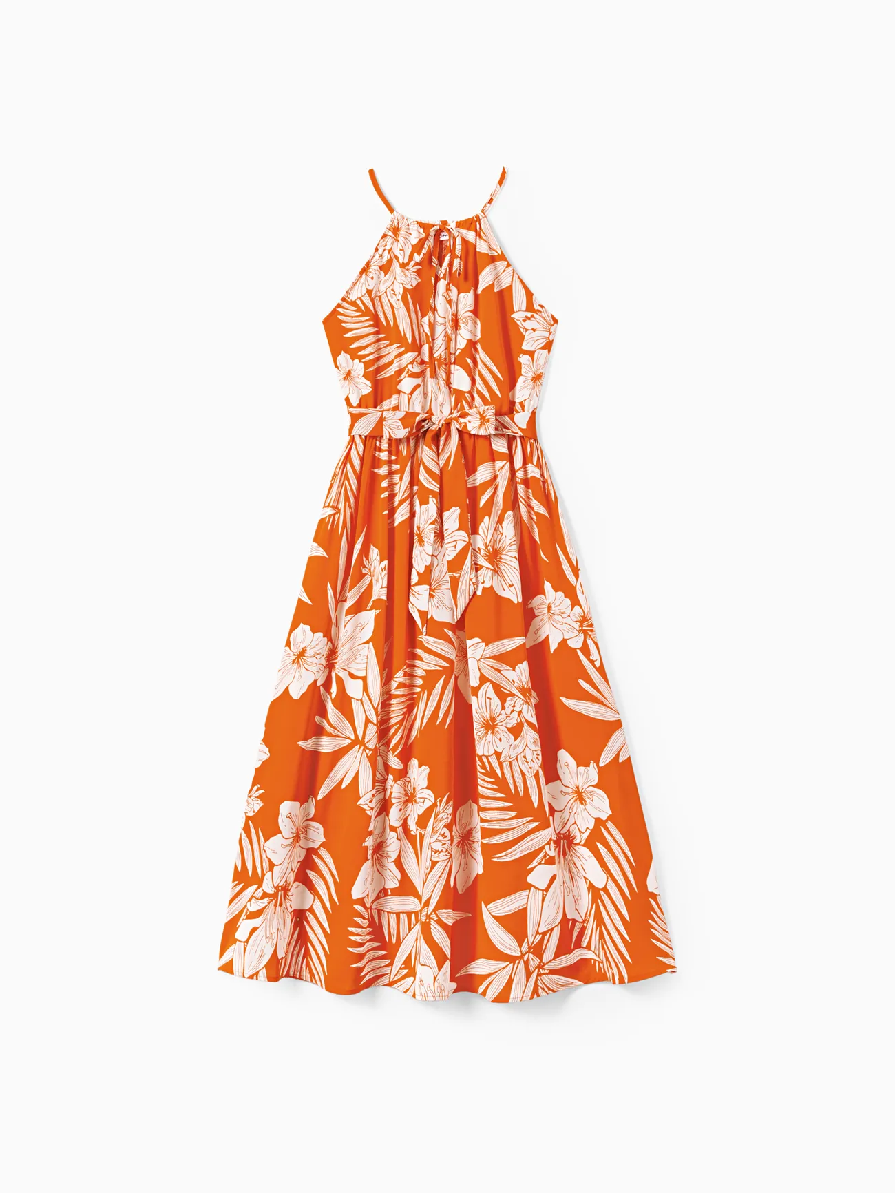 Family Matching Orange Beach Shirt and Floral Strap Dress Sets
Family Matching Orange Beach Shirt and Floral Strap Dress Sets