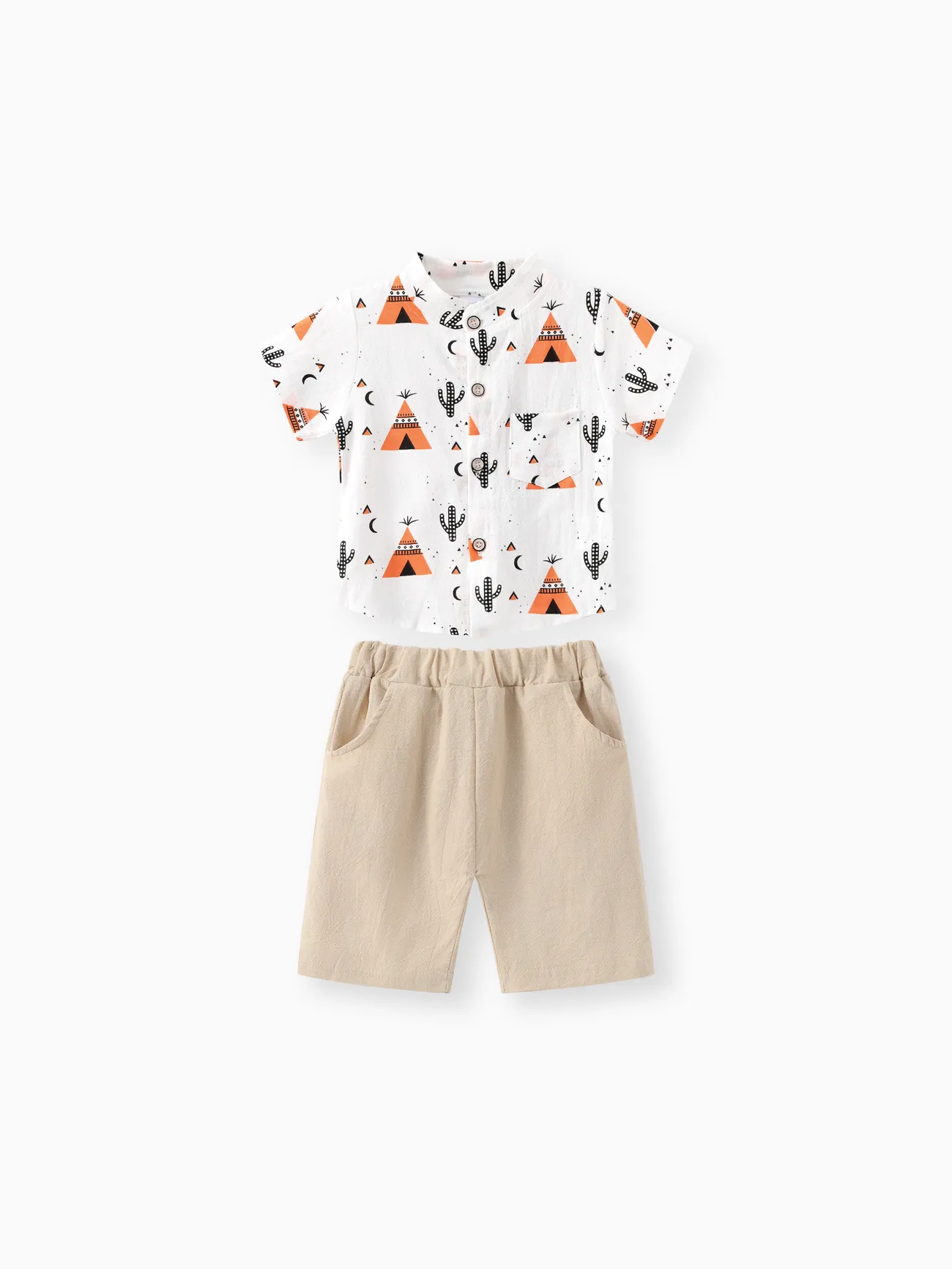 2pcs Baby Boy 95% Cotton Short-sleeve All Over Cactus Print Button Up Shirt and Solid Shorts Set 
2pcs Baby Boy 95% Cotton Short-sleeve All Over Cactus Print Button Up Shirt and Solid Shorts Set