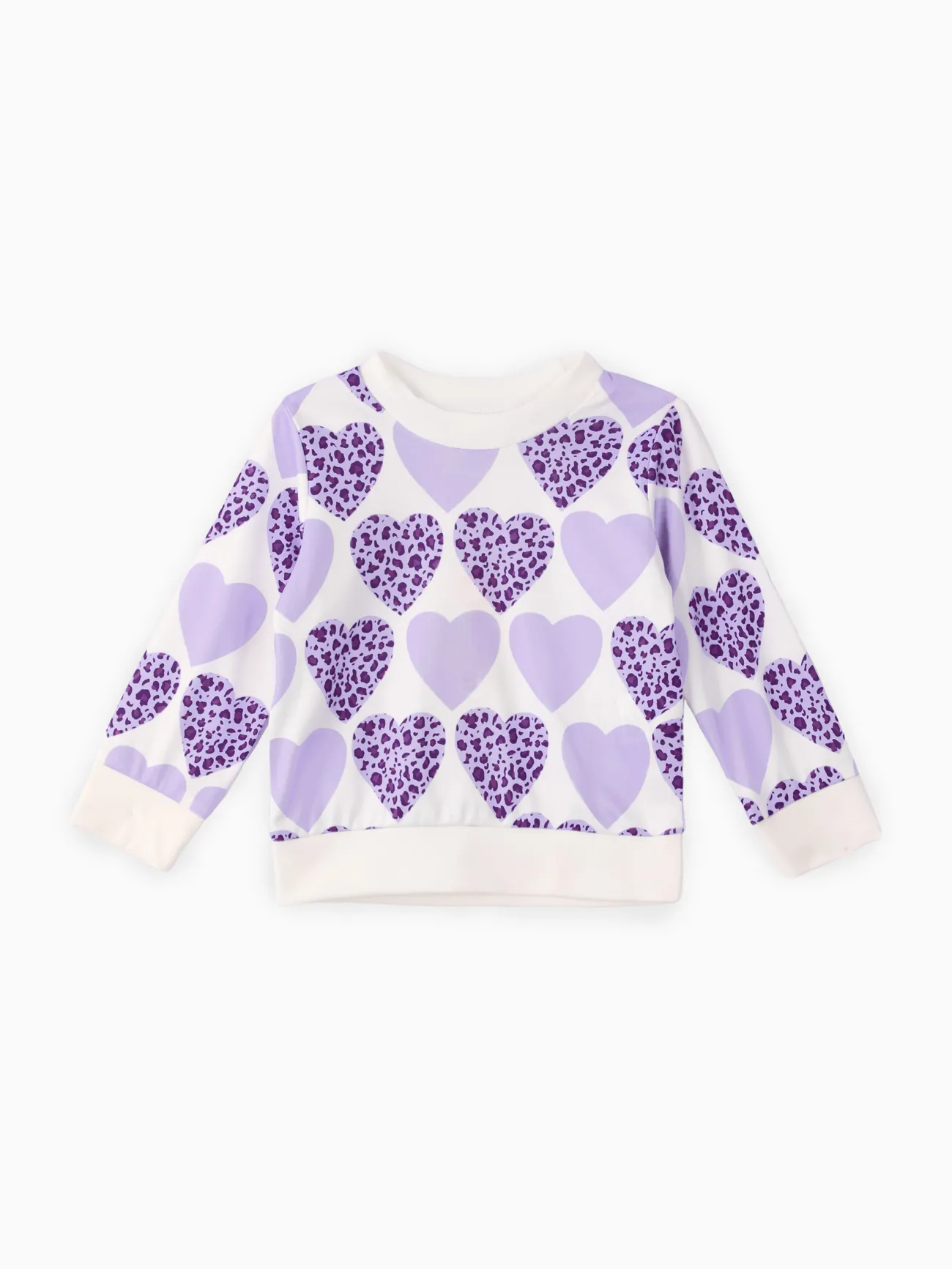Baby Girl Sweatshirt with Heart and Leopard Print
Baby Girl Sweatshirt with Heart and Leopard Print