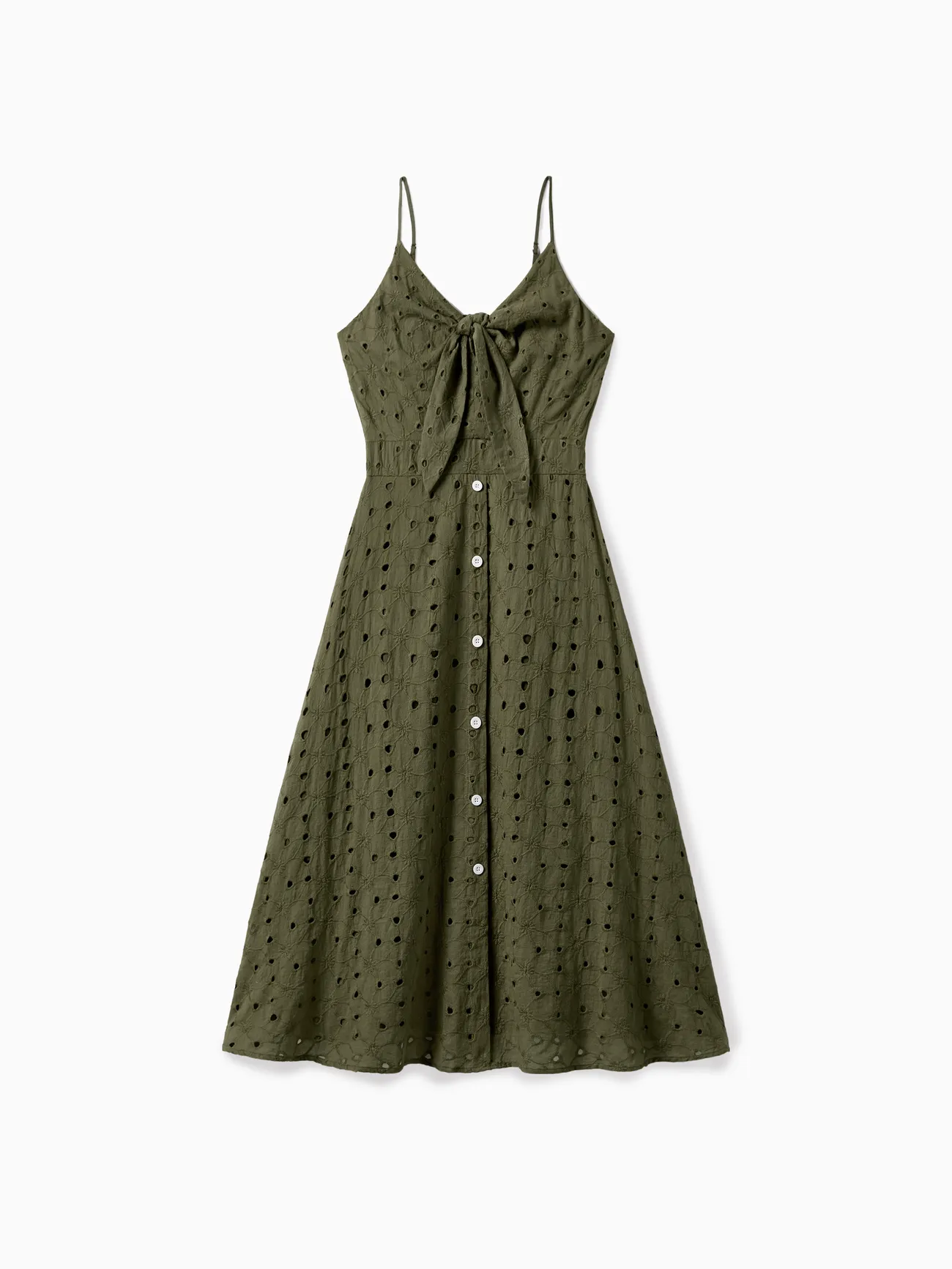 Family Matching Colorblock T-Shirt and Embroidered Eyelet Neck Tie Button Strap Dress Sets
Family Matching Colorblock T-Shirt and Embroidered Eyelet Neck Tie Button Strap Dress Sets