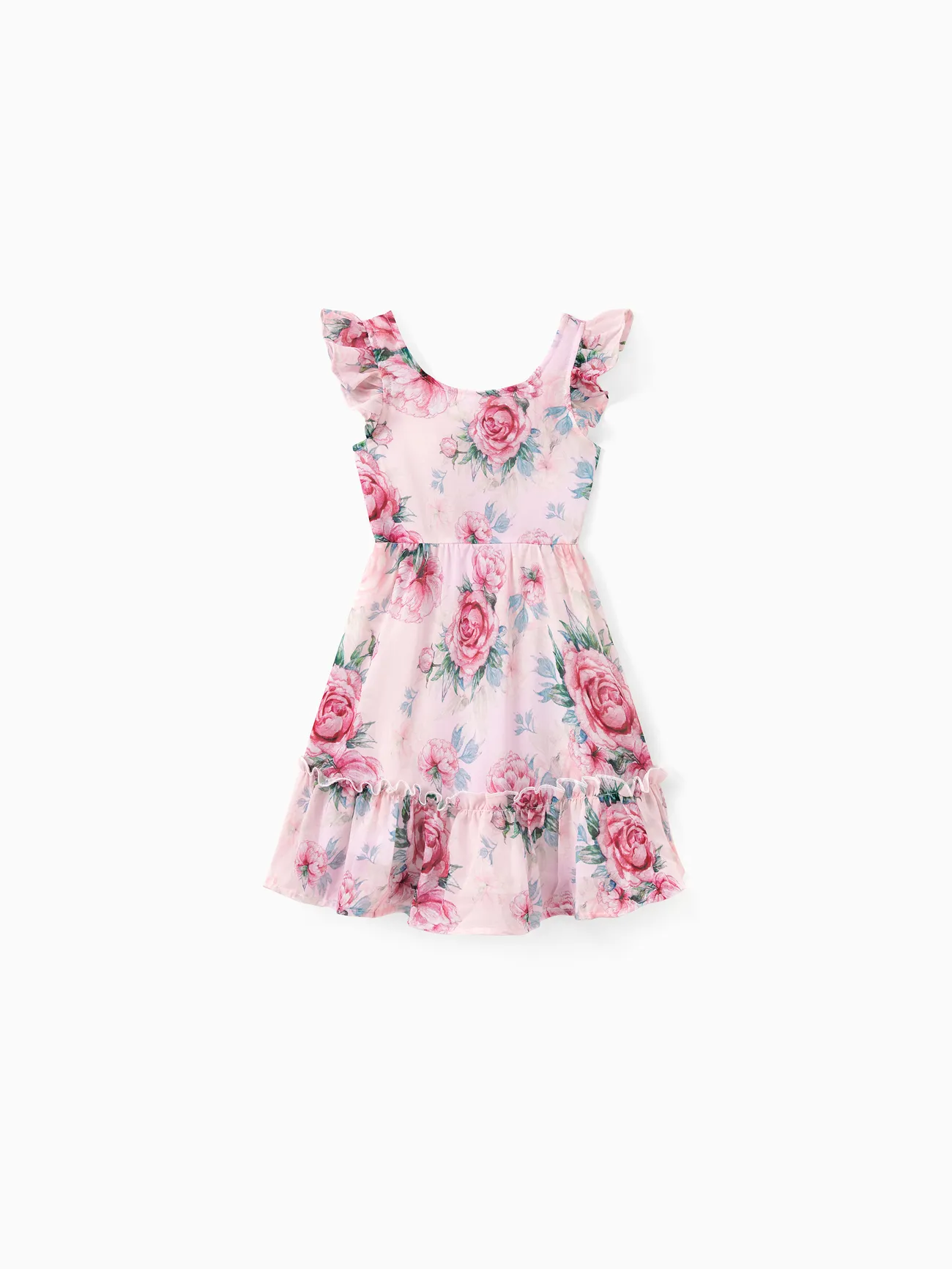 Mommy and Me Pink Rose Floral Square Neck Ruffle Trim Sleeveless Dress
Mommy and Me Pink Rose Floral Square Neck Ruffle Trim Sleeveless Dress