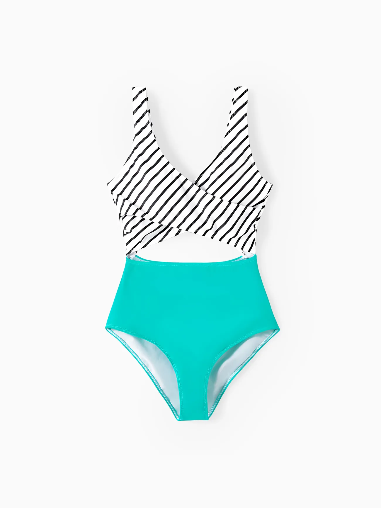 Family Matching Striped Spliced Cut Out One-piece Swimsuit and Colorblock Swim Trunks
Family Matching Striped Spliced Cut Out One-piece Swimsuit and Colorblock Swim Trunks