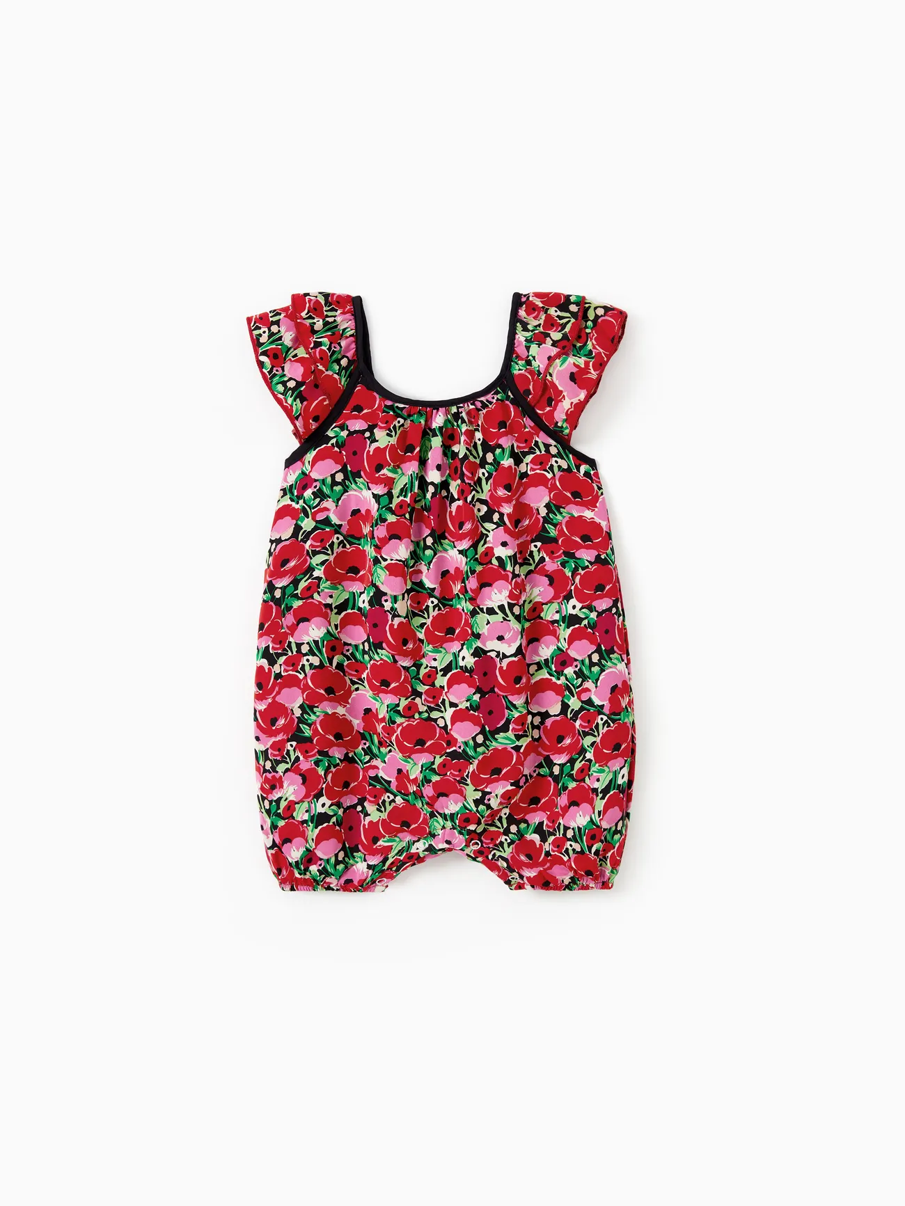 Mommy and Me Red Floral V-Neck Button Up Spaghetti Strap A-Line Matching Dresses 
Mommy and Me Red Floral V-Neck Button Up Spaghetti Strap A-Line Matching Dresses