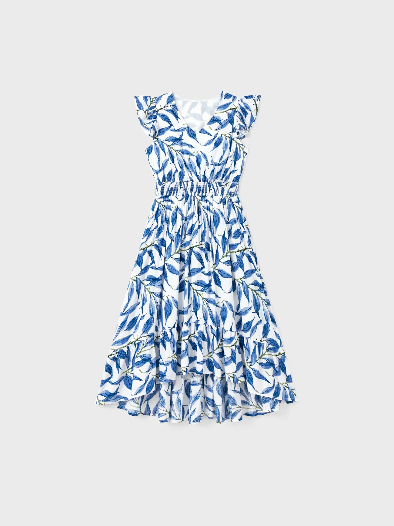Family Matching Sets Color Block/Solid Color Tee or Leaf Pattern Floral V-Neck Smocked Waist Hi-Low Dress
Family Matching Sets Color Block/Solid Color Tee or Leaf Pattern Floral V-Neck Smocked Waist Hi-Low Dress