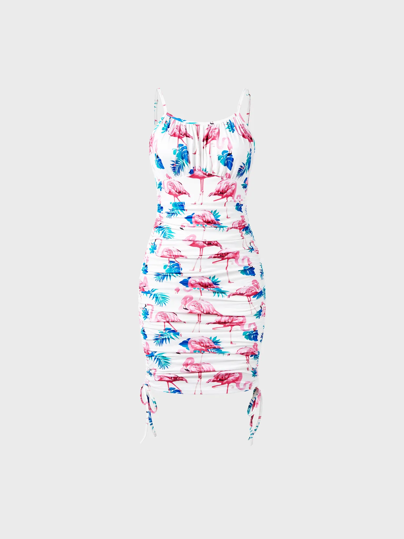Family Matching Sets Color Block Short-Sleeve Tee and Flamingo Print Ruched Strap Drawstring Sides Strap Dress
Family Matching Sets Color Block Short-Sleeve Tee and Flamingo Print Ruched Strap Drawstring Sides Strap Dress