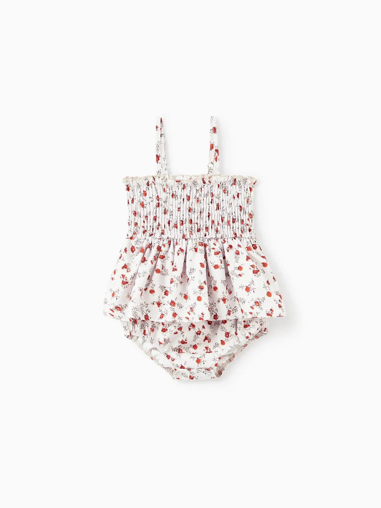 Mommy and Me Smocked Waist Tie Neck Floral Strap A-Line Dress 
Mommy and Me Smocked Waist Tie Neck Floral Strap A-Line Dress