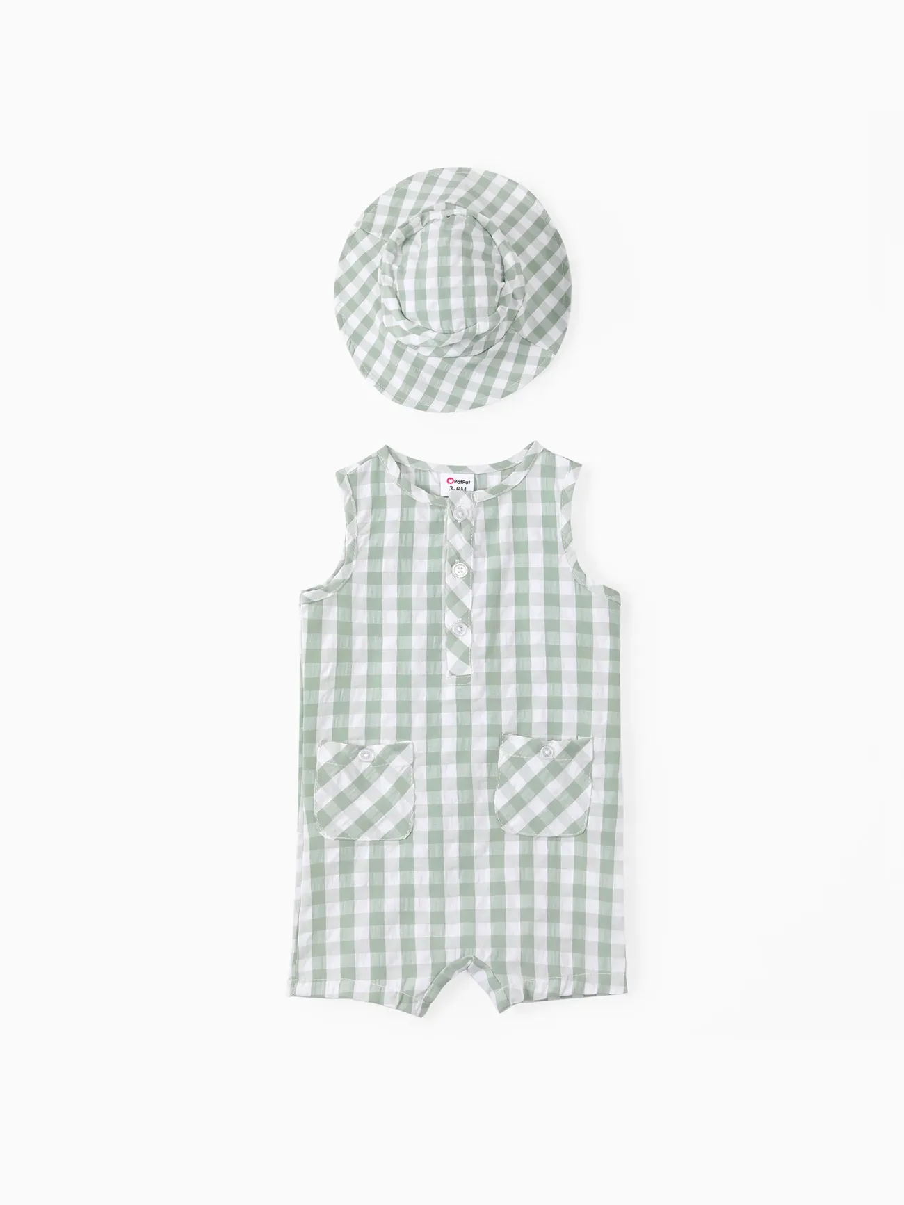 Baby Boy 2pcs Grid Print Jumpsuit with Hat
Baby Boy 2pcs Grid Print Jumpsuit with Hat