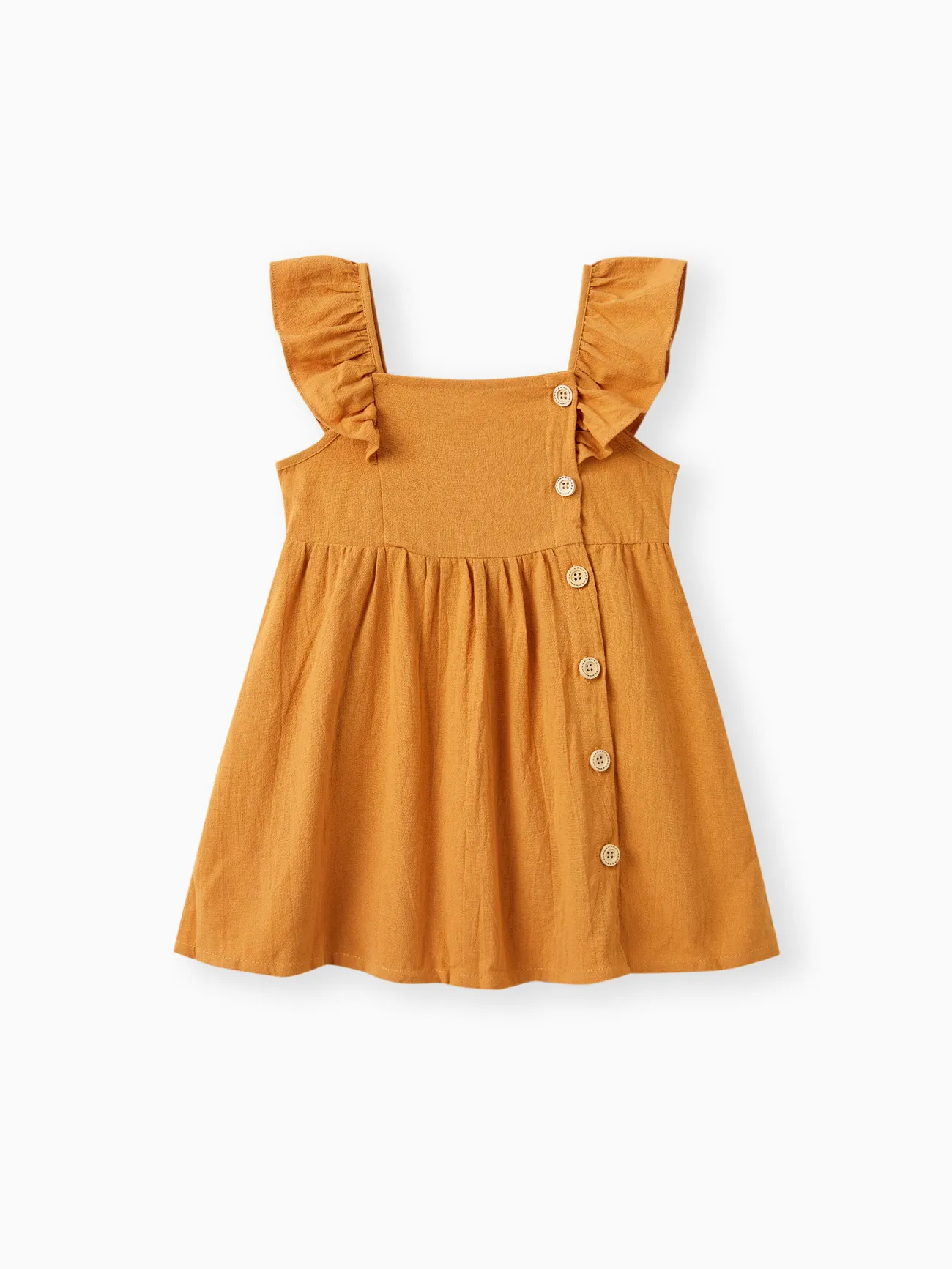 Toddler Girl Button Design Solid Color/Floral Print/Stripe Ruffled Strap Dress
Toddler Girl Button Design Solid Color/Floral Print/Stripe Ruffled Strap Dress