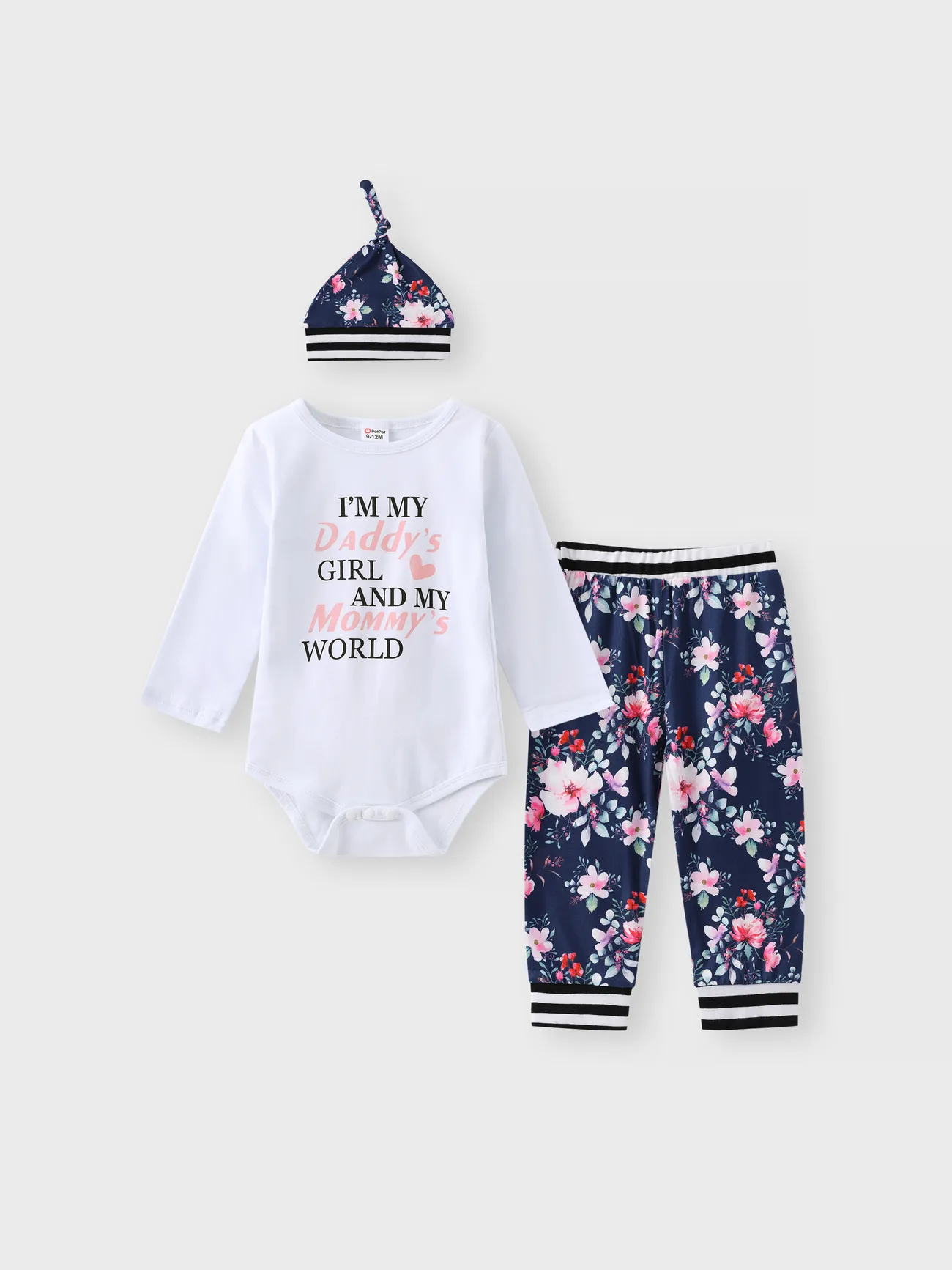 3pcs Baby Girl 95% Cotton Long-sleeve Letter and Floral Print Set
3pcs Baby Girl 95% Cotton Long-sleeve Letter and Floral Print Set