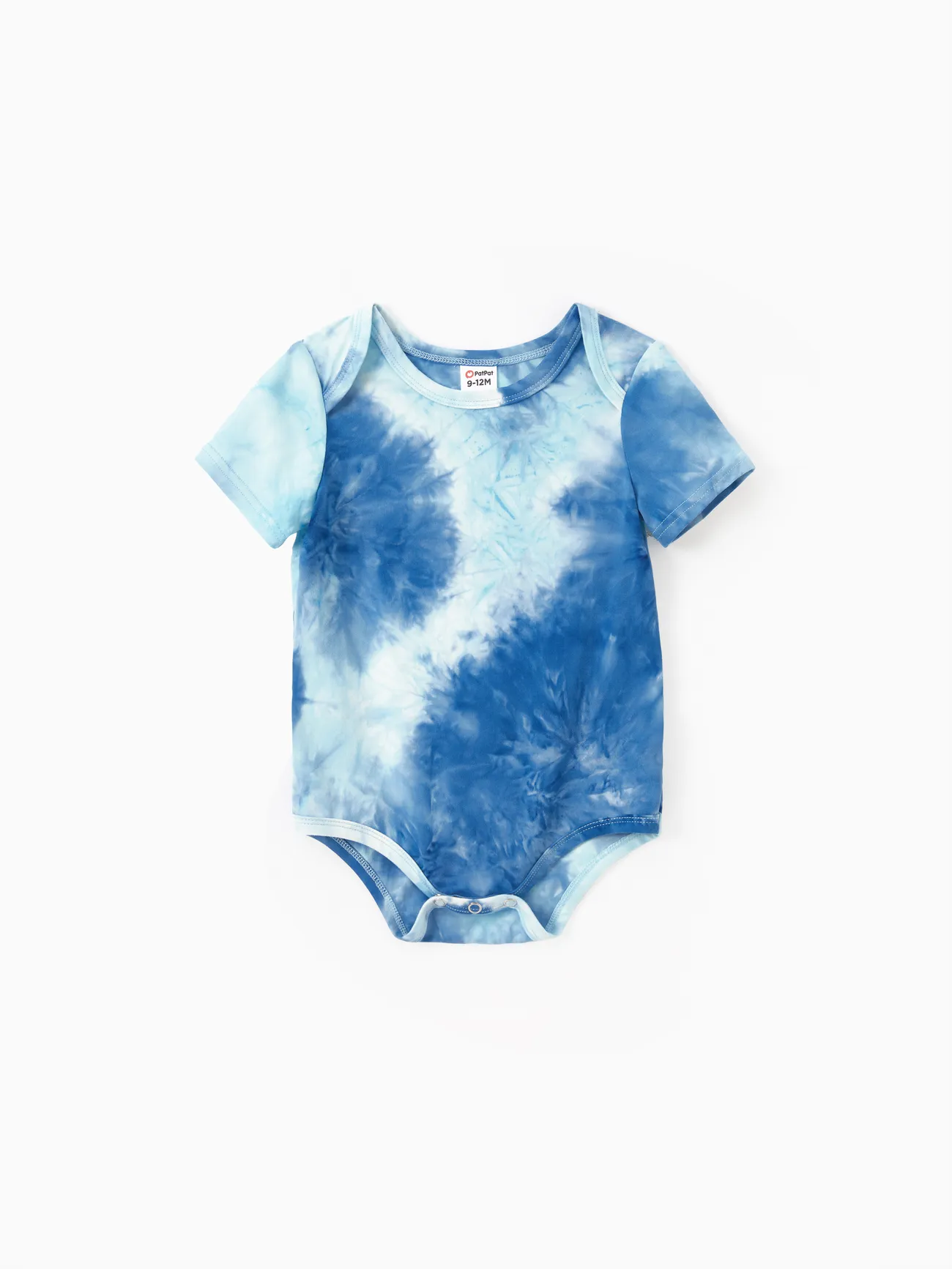 Family Matching Sets Blue Tie-dyed Round Neck Short Sleeves Tee or Irregular Hem Dress 
Family Matching Sets Blue Tie-dyed Round Neck Short Sleeves Tee or Irregular Hem Dress