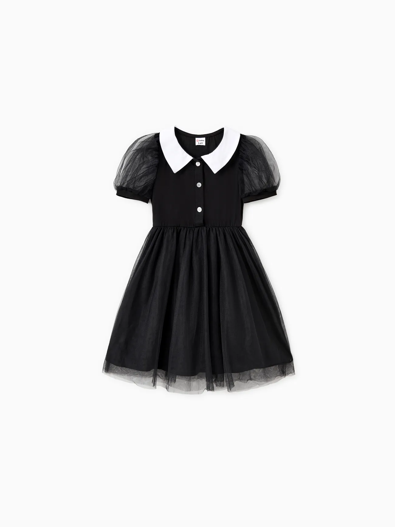 Mommy and Me Black Tulle Mesh Peter Pan Collar Button Puff Sleeves Dress
Mommy and Me Black Tulle Mesh Peter Pan Collar Button Puff Sleeves Dress