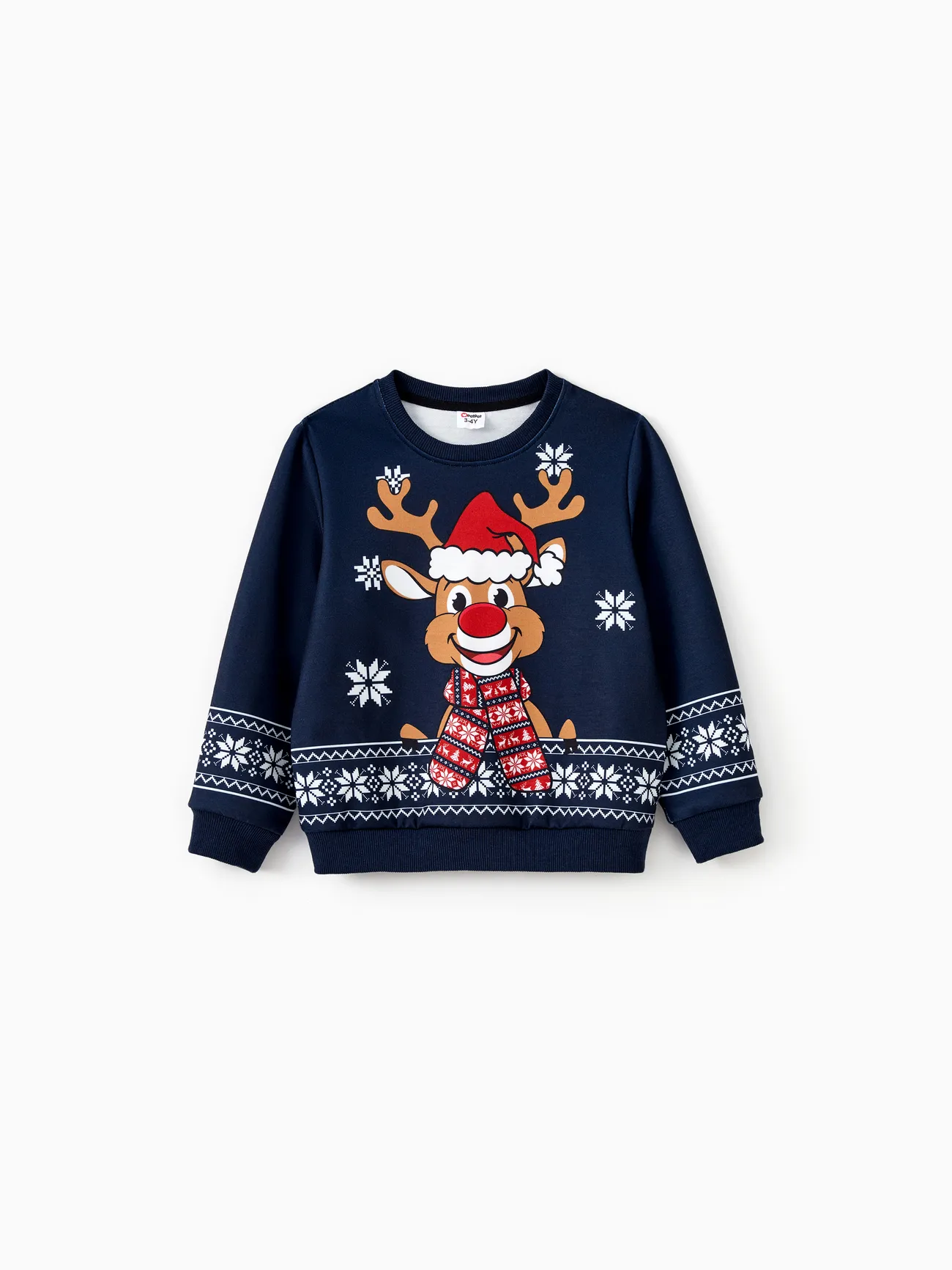 Christmas Family Matching Cartoon Reindeer Graphic Snowflake Background Long Sleeves Tops
Christmas Family Matching Cartoon Reindeer Graphic Snowflake Background Long Sleeves Tops
