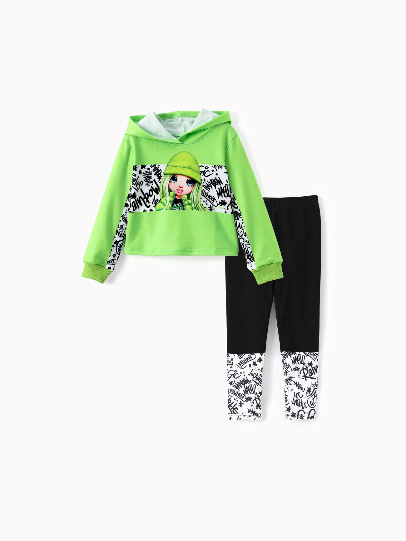 Rainbow High Toddler/Kid Girl 2pcs Jade/Violet Character Contrast Long-sleeve Hoodies And Cotton Leggings Set
Rainbow High Toddler/Kid Girl 2pcs Jade/Violet Character Contrast Long-sleeve Hoodies And Cotton Leggings Set