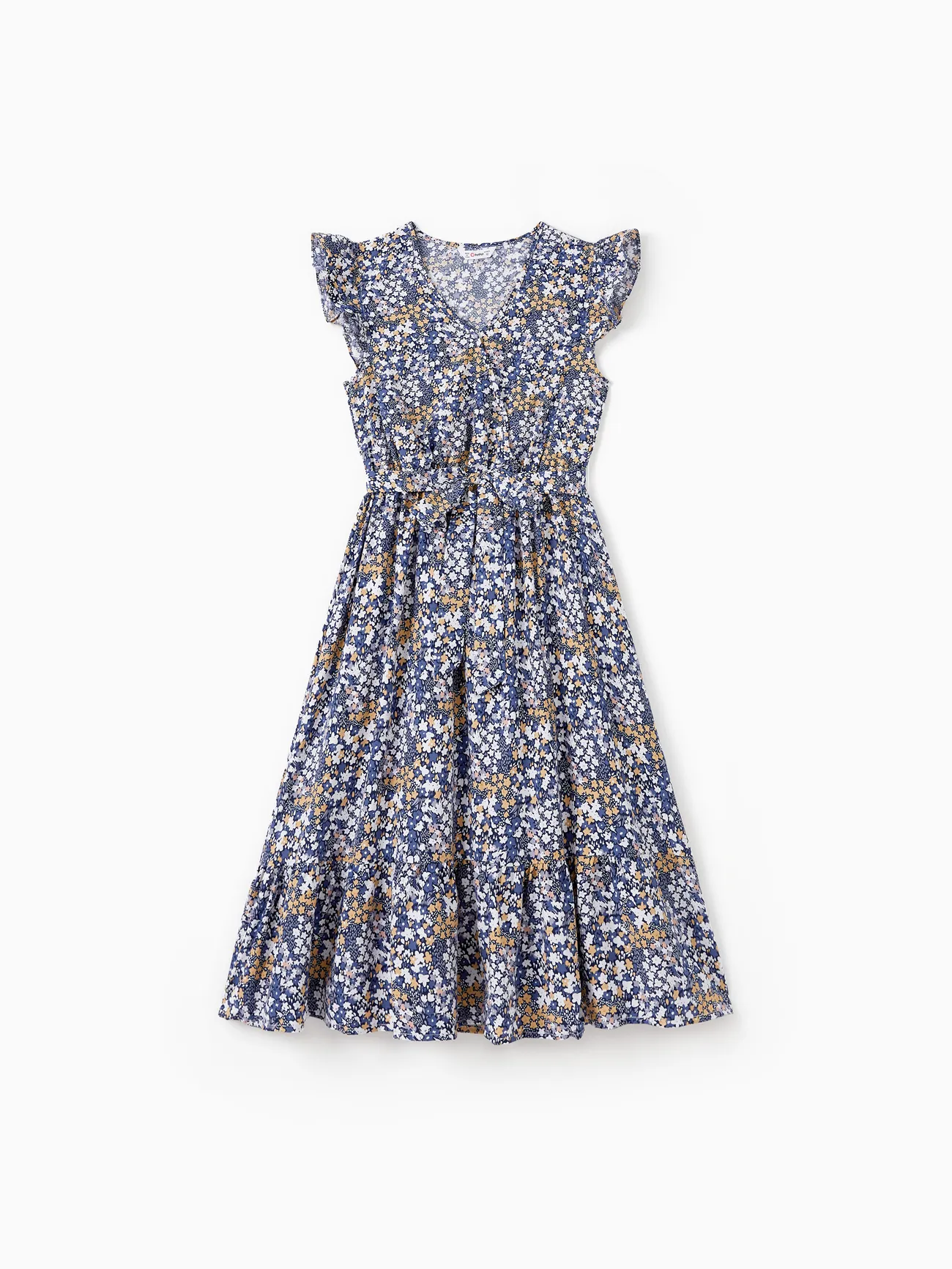 Mommy and Me Ditsy Floral V-Neck Concealed Button A-Line Dresses 
Mommy and Me Ditsy Floral V-Neck Concealed Button A-Line Dresses