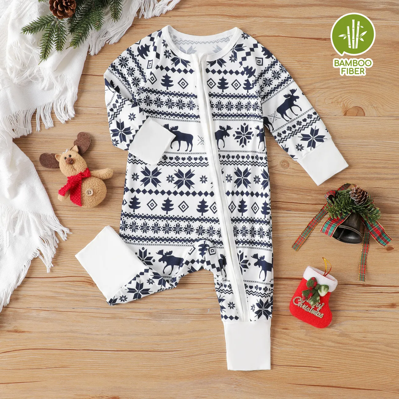 Bamboo Baby Boy/Girl Christmas Outfit Zip-Up Jumpsuit
Bamboo Baby Boy/Girl Christmas Outfit Zip-Up Jumpsuit